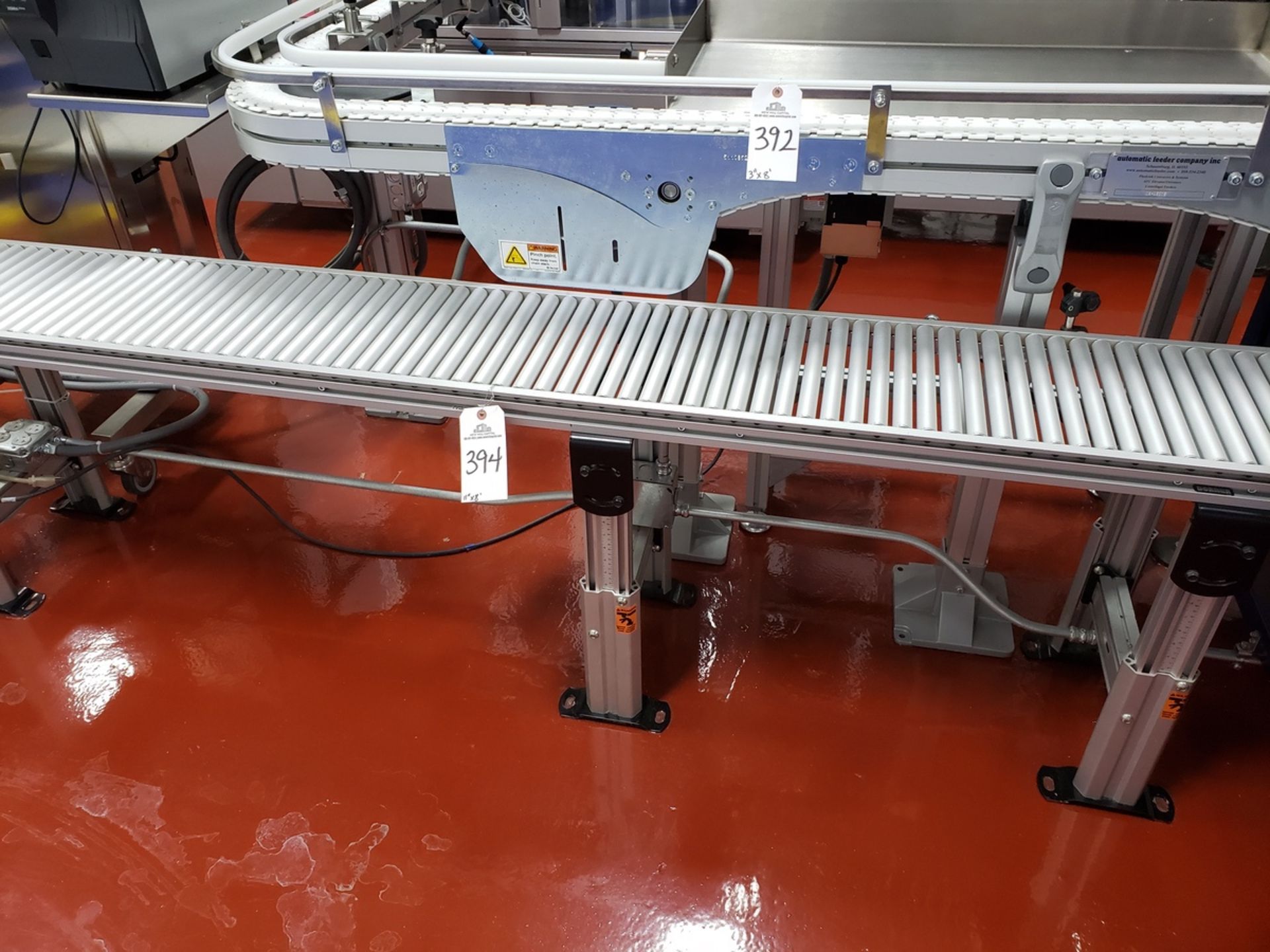 11" X 8' Roller Conveyor Section - Subj to Bulk | Rig Fee $200