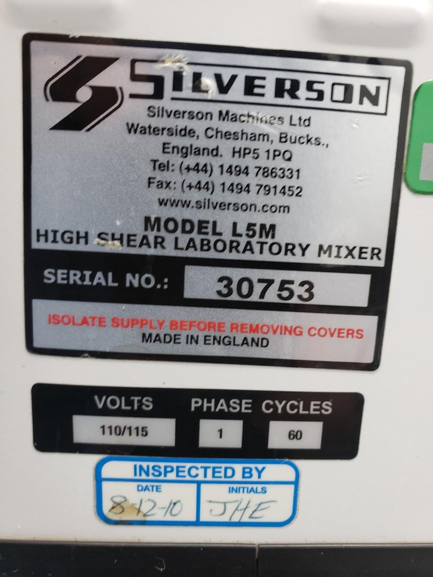 Silverson High Shear Laboratory Mixer/Emulsifier, M# L5M, S/N 30753 | Rig Fee $75 - Image 2 of 5