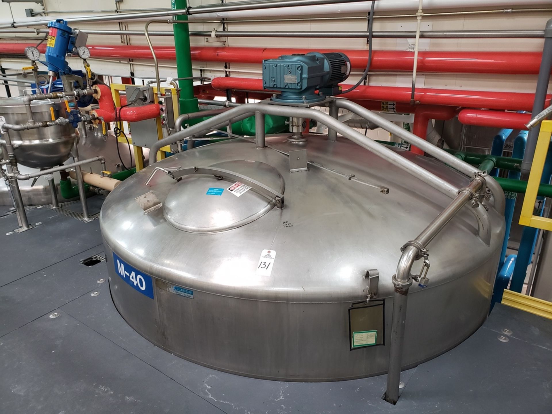 Mueller 4,000 Gallon Stainless Steel Dimple Jacketed Mixing Tank, S/N P-6545-1, W/ A | Rig Fee $3500