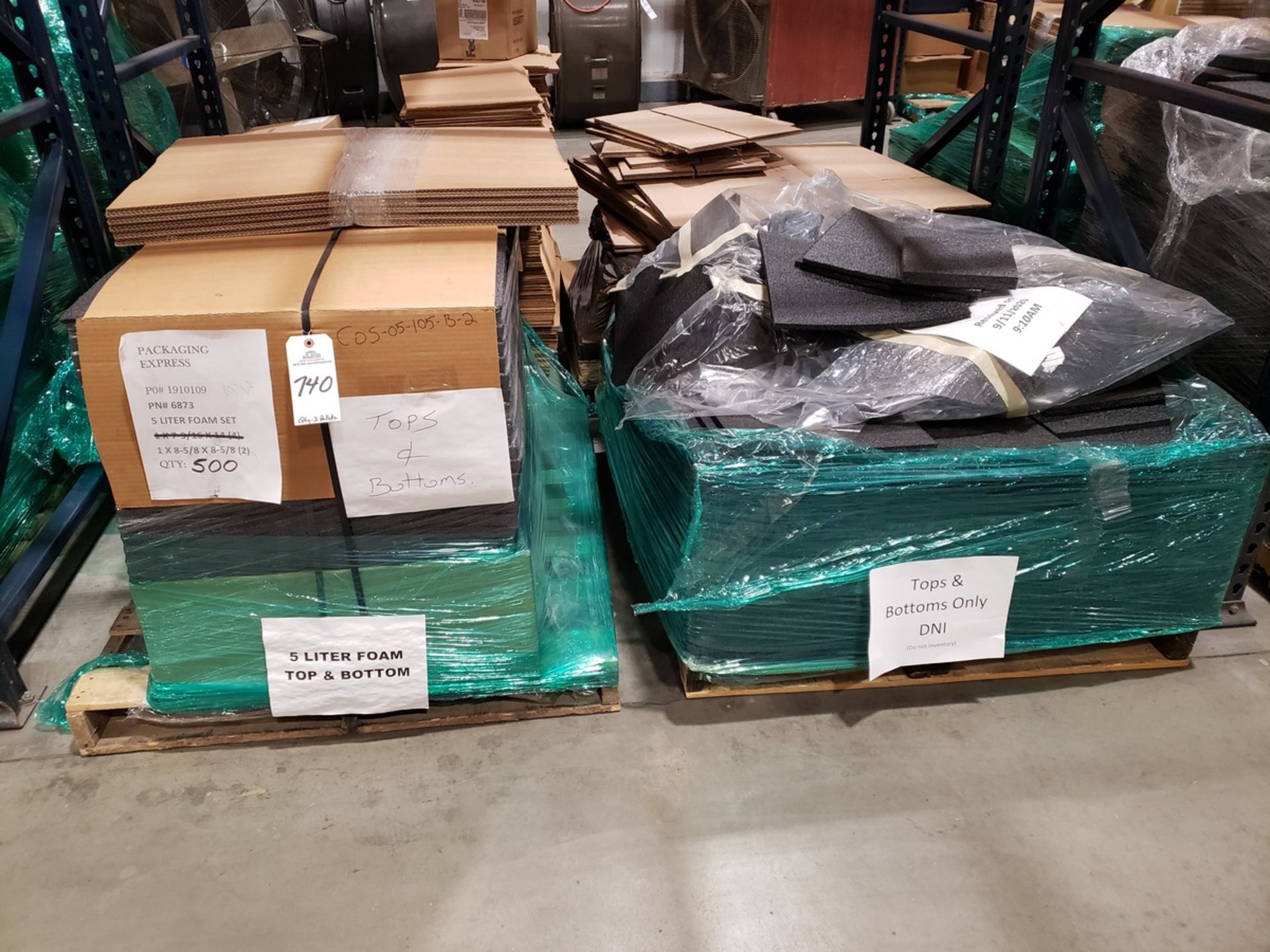 Lot of (2) Pallets Foam Packing Material | Rig Fee $70