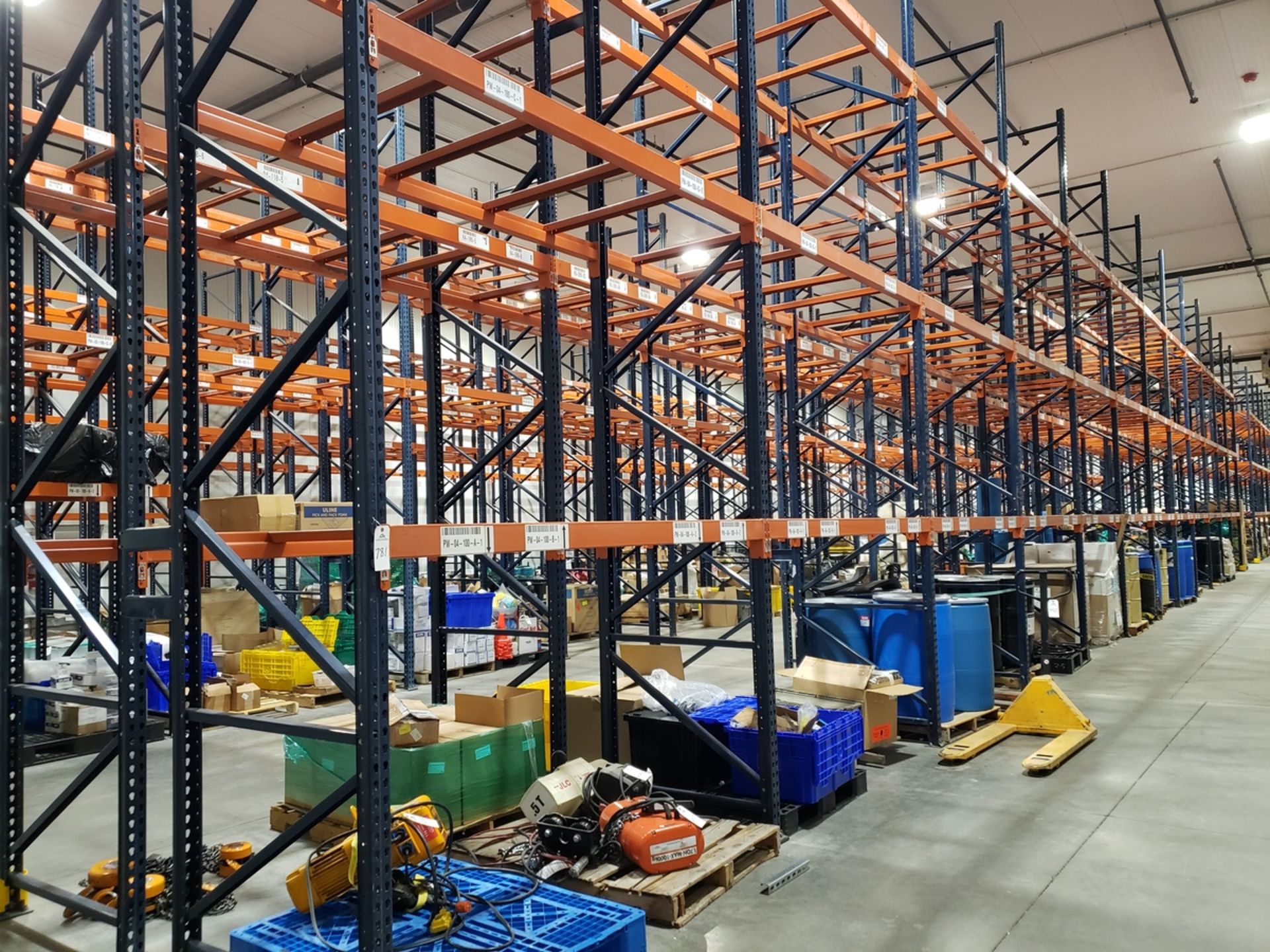 Lot of Pallet Racking, (28) Uprights, 42" x 20', (144) 8' Beams | Rig Fee $2800