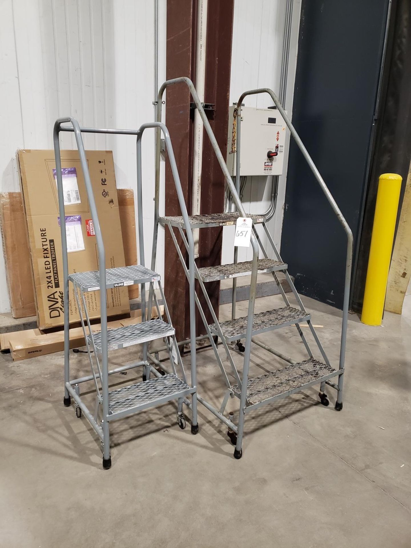 Lot of (2) Warehouse Ladders | Rig Fee $75