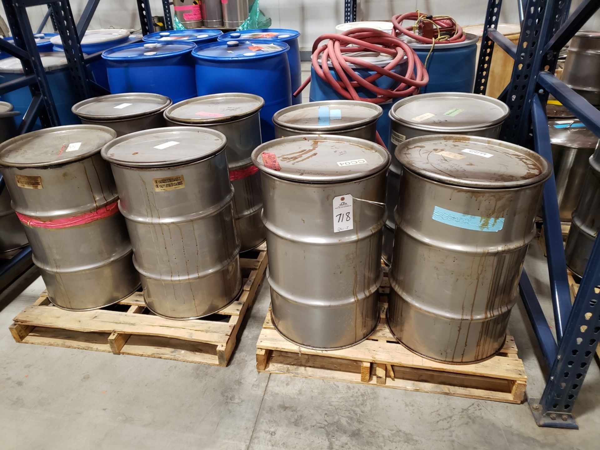 Lot of (8) 30 Gallon Stainless Steel Drums | Rig Fee $70