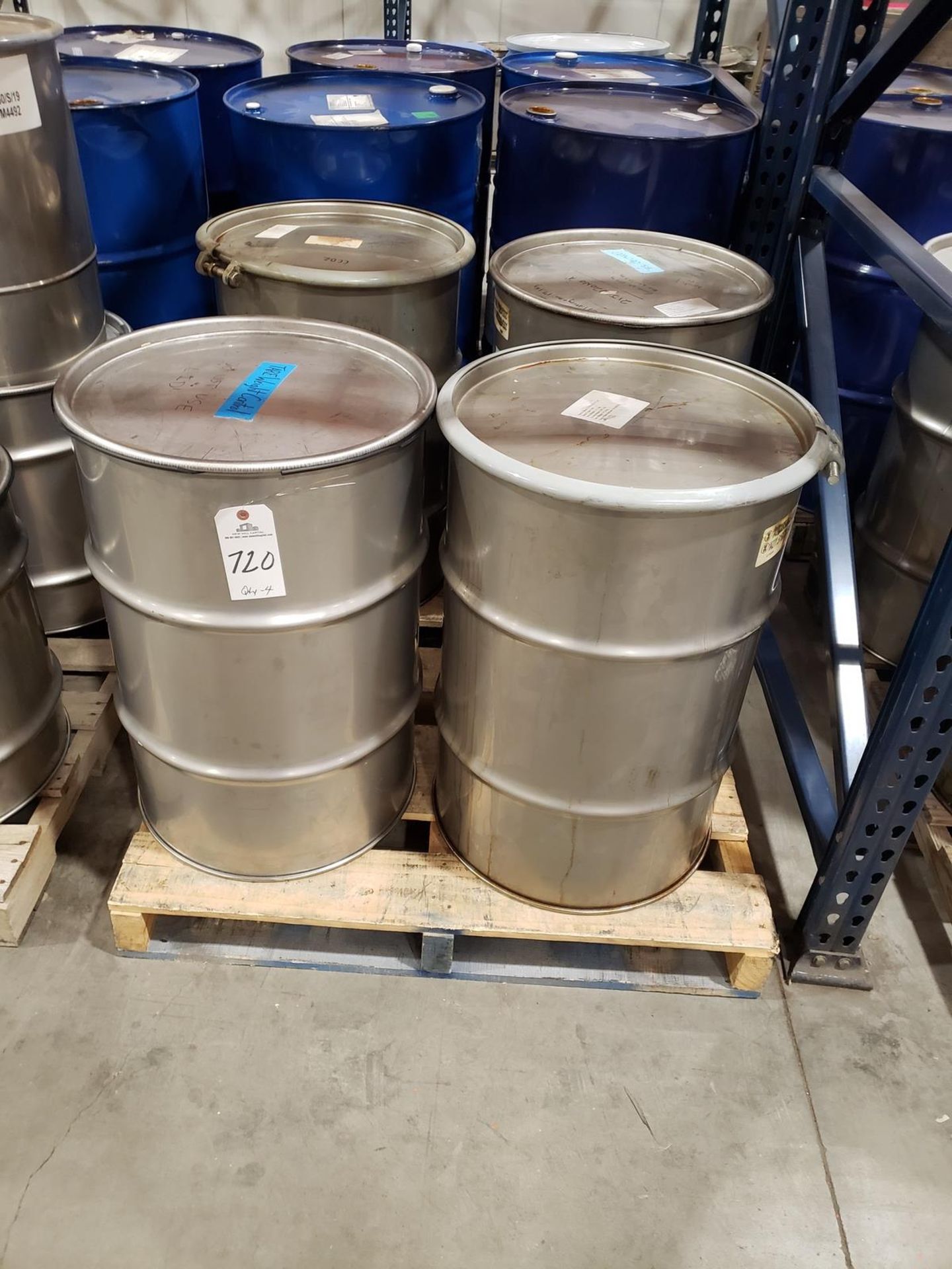 Lot of (4) 30 Gallon Stainless Steel Drums | Rig Fee $35