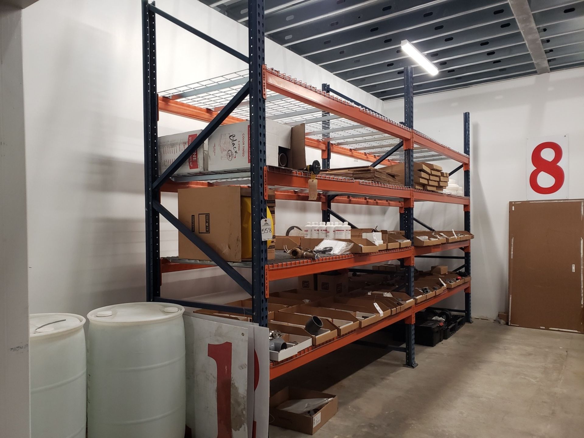 Lot of Pallet Racking, (6) Uprights, 42" x 10', (30) 8' Beams | Rig Fee $600