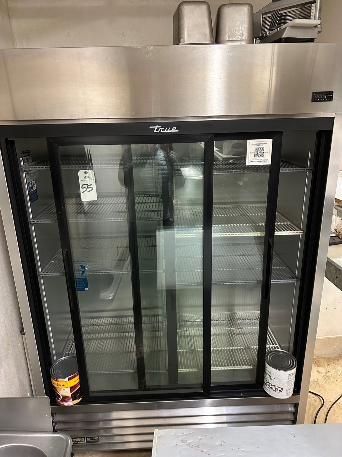 True 2-Door Sliding Glass Reach In Display Cooler, Model TSD-47G-HC-L - Subj to Bulk | Rig Fee $300