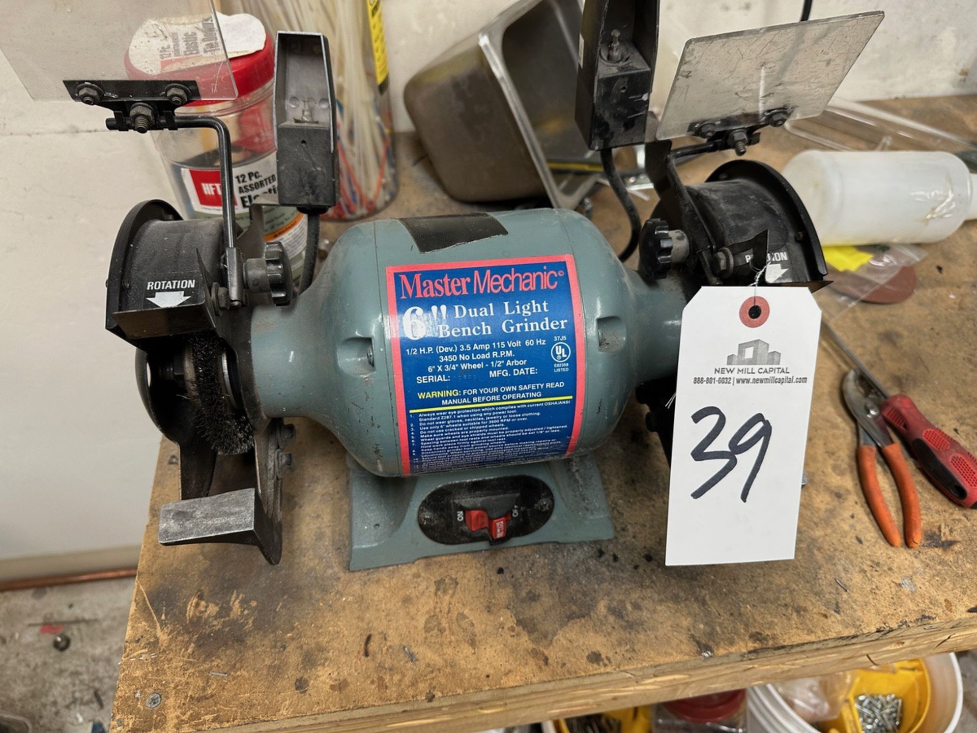 Master Mechanic 1/2 HP 6" Dual Light Bench Grinder - Subj to Bulk | Rig Fee $15