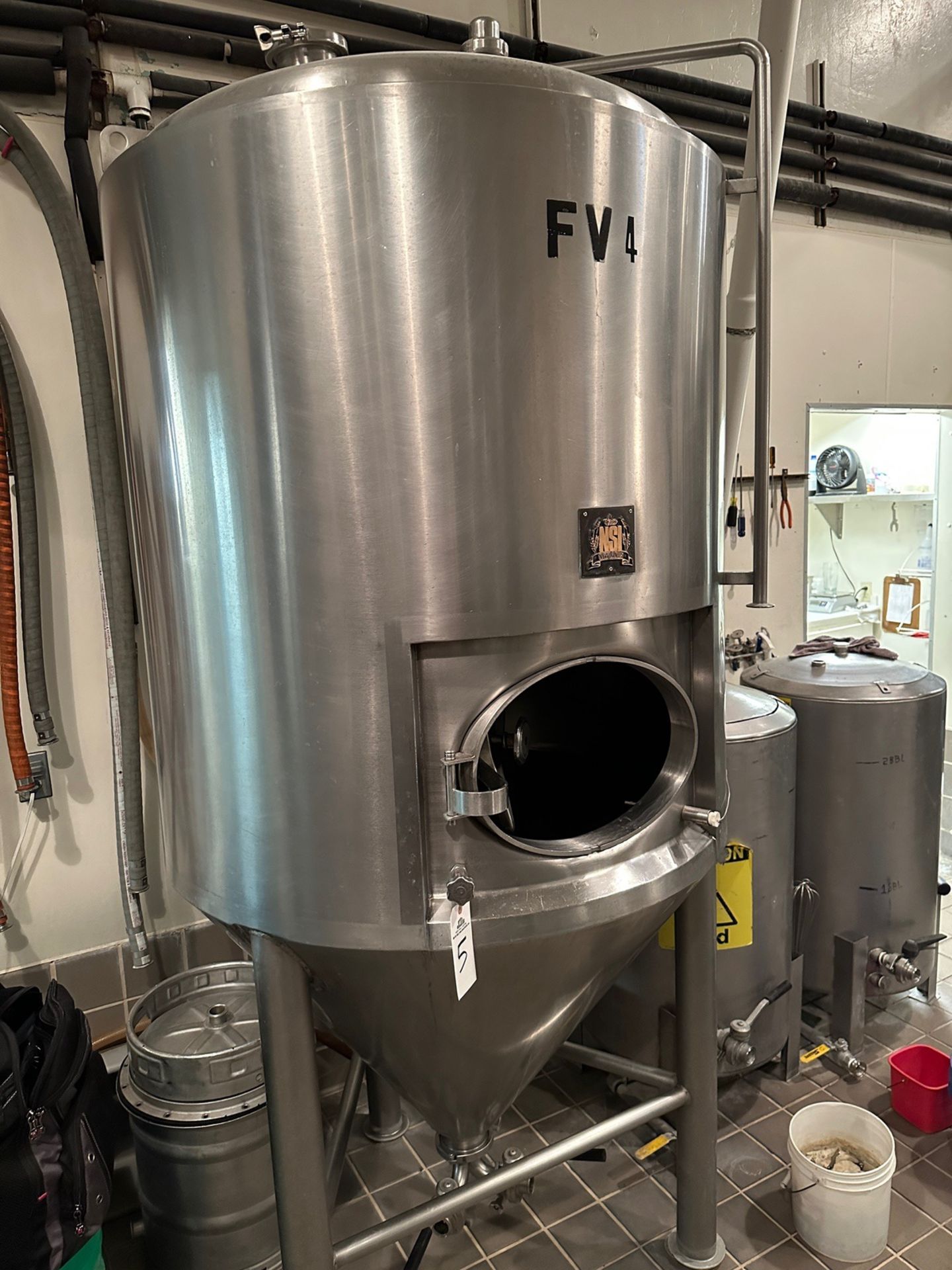 7 BBL NSI Stainless Steel Fermentation Tank, Cone Bottom, Jacketed, - Subj to Bulk | Rig Fee $500