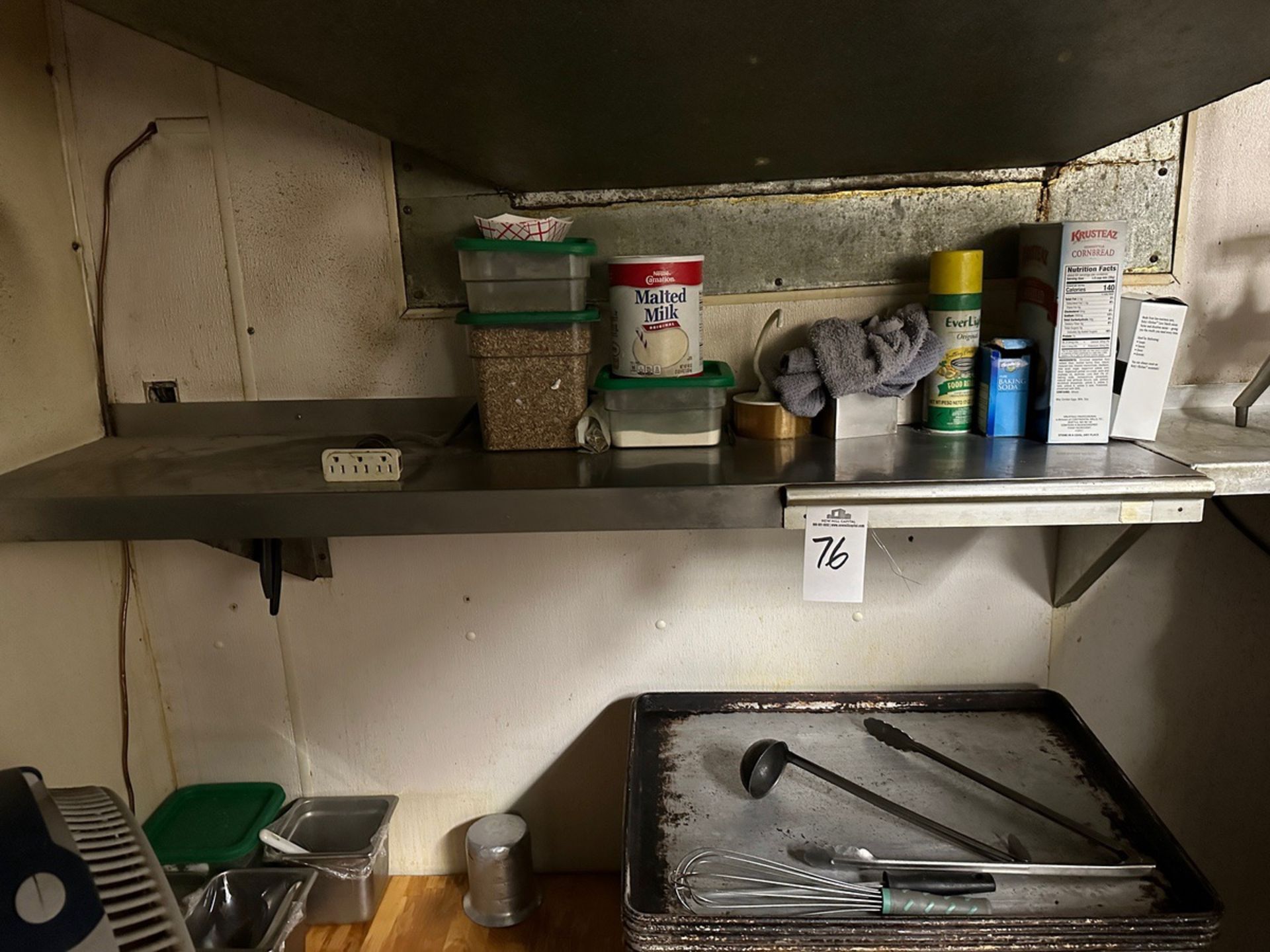 Lot of (2) Stainless Steel Wall Mounted Shelves (16" x 55" and 1' x 4 - Subj to Bulk | Rig Fee $75