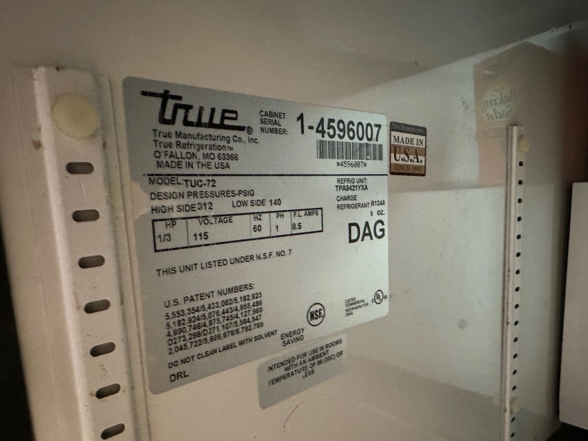 True 3-Door Worktop Refrigerator, Model TUC-72 - Subj to Bulk | Rig Fee $100 - Image 2 of 2