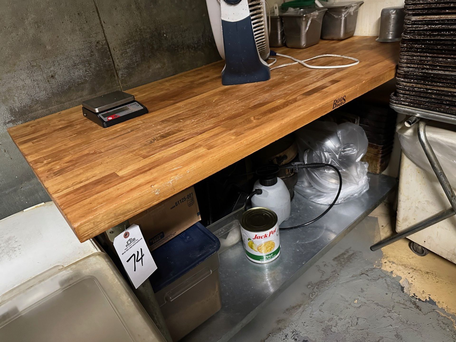 Boos Block Baking Table with Shelf (30" x 5') - Subj to Bulk | Rig Fee $50