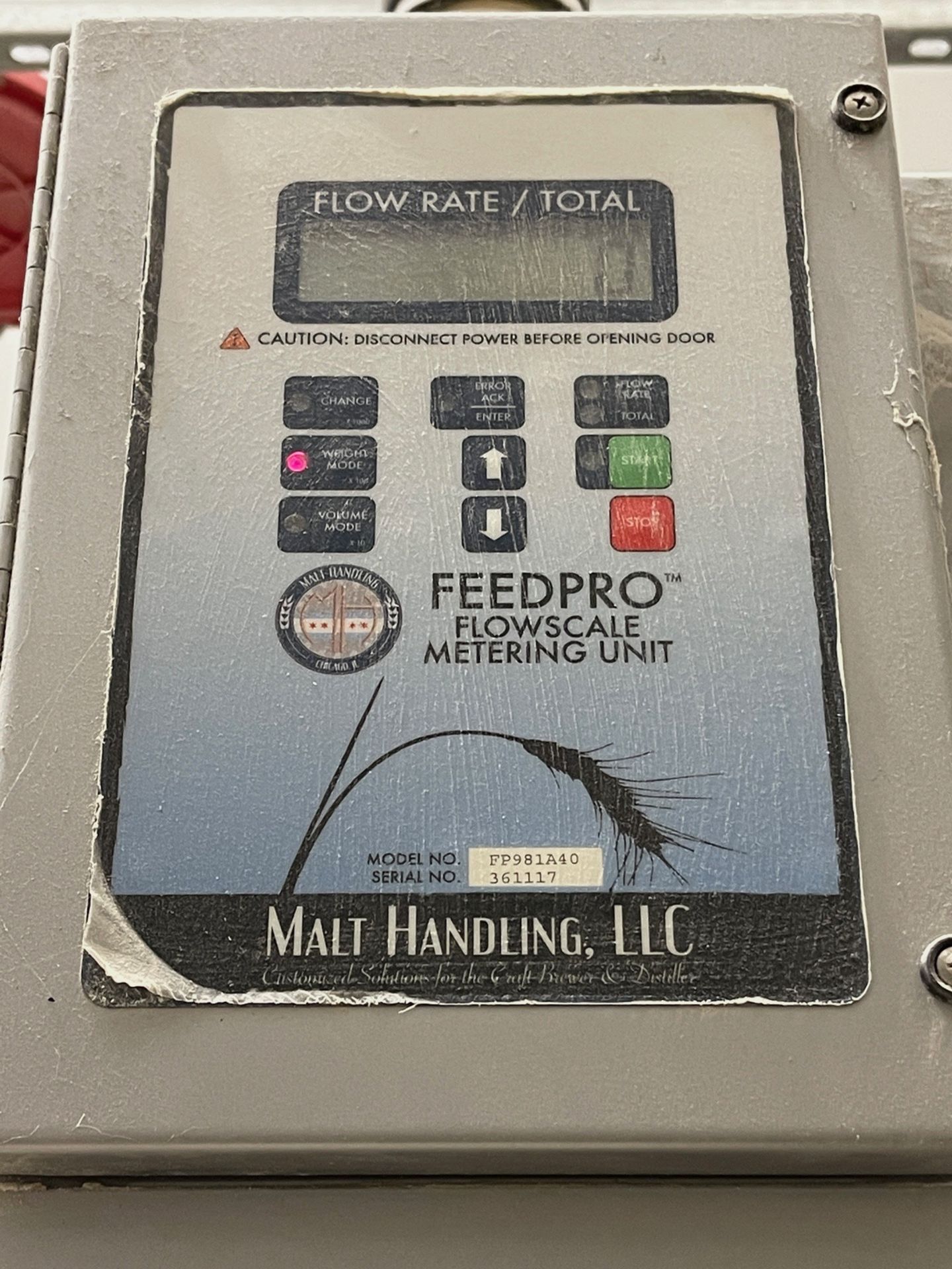 Malt Handling, LLC. FEEDPRO Flowscale Metering Unit, Model FP981A40, S/N 361117 | Rig Fee $500 - Image 2 of 3