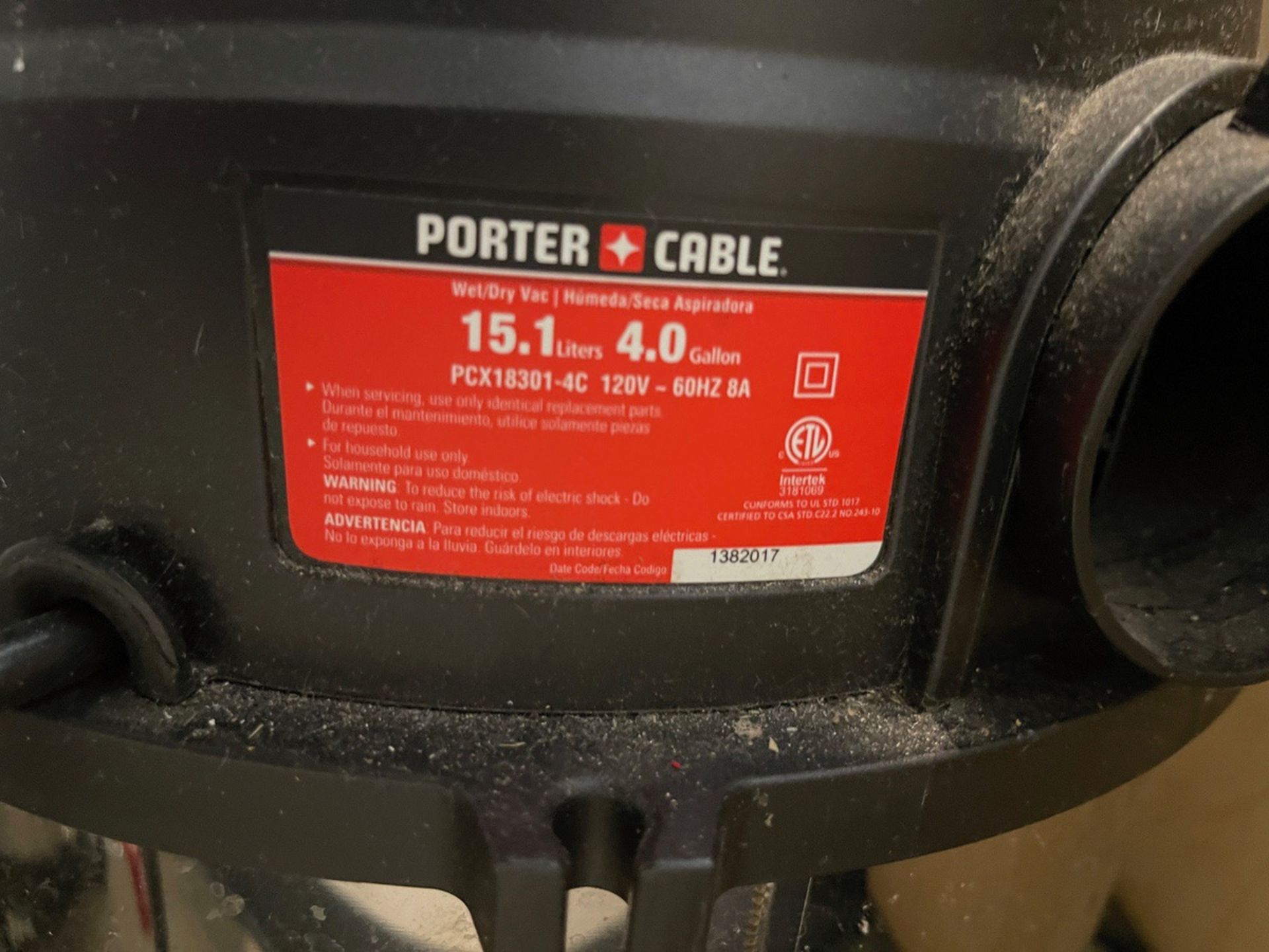 Porter Cable 4 Gallon Wet/Dry Vac | Rig Fee $No Charge - Image 2 of 2