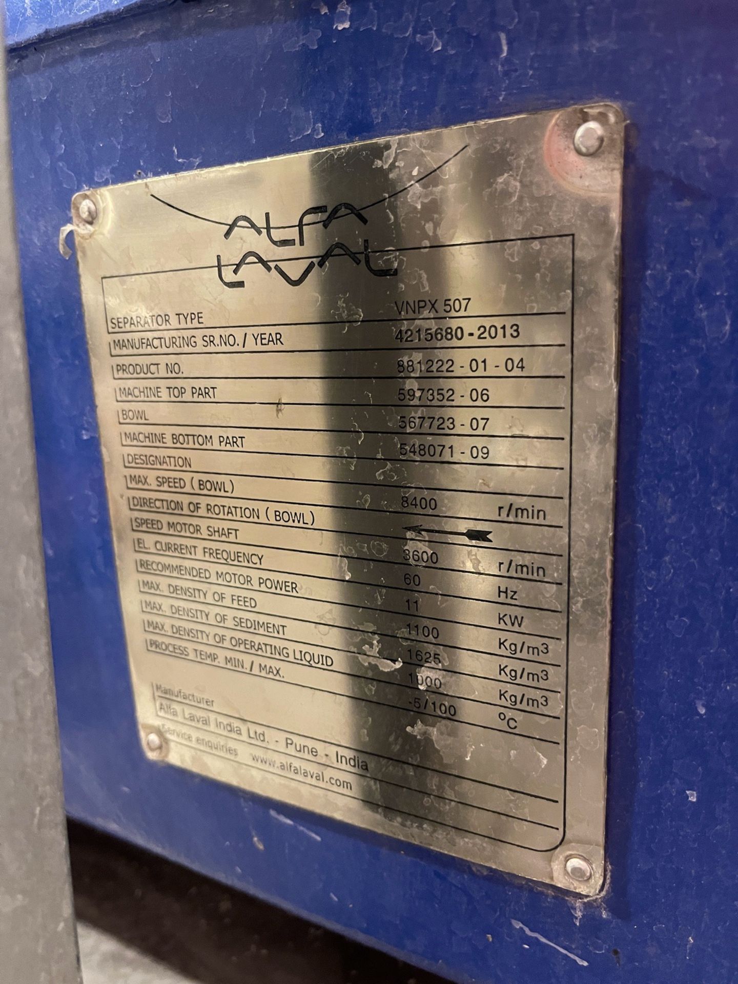 Alfa Laval Brew 80 - Multi-purpose Centrifuge skid for green beer, pre-clarification | Rig Fee $1200 - Image 5 of 5