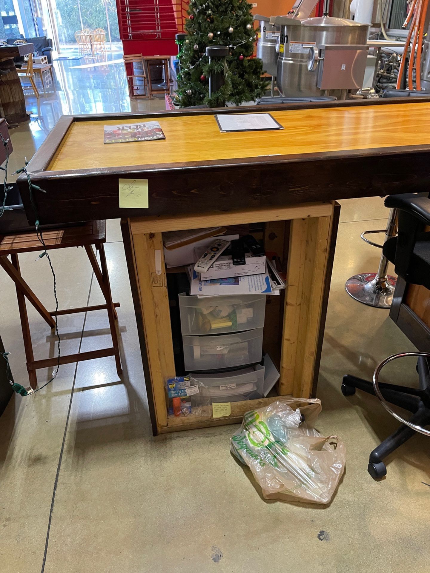 (2) Wooden Bar Counters with Under Counter Storage - Approx. 34"" x 98"" and 42"" Fr | Rig Fee $250 - Image 3 of 6