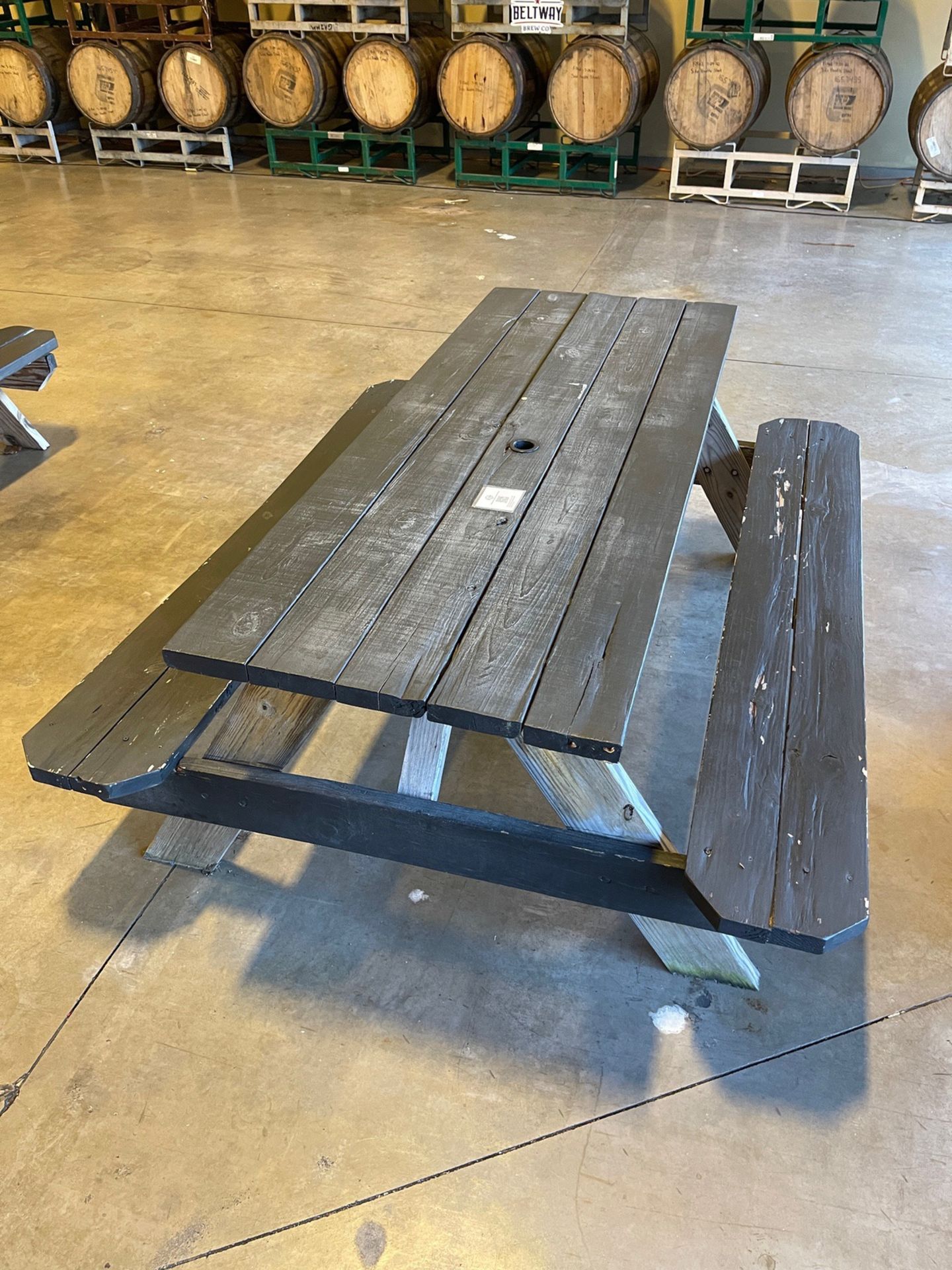 Lot of (3) Wooden Picnic Tables - Approx. 28"" x 72"" | Rig Fee $75