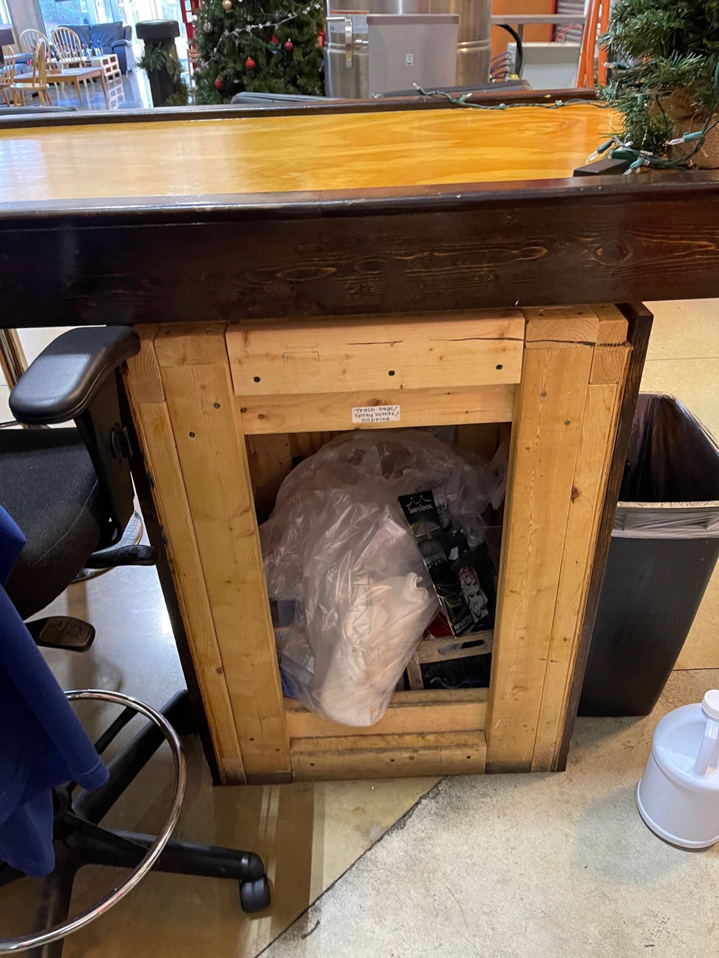 (2) Wooden Bar Counters with Under Counter Storage - Approx. 34"" x 98"" and 42"" Fr | Rig Fee $250 - Image 4 of 6