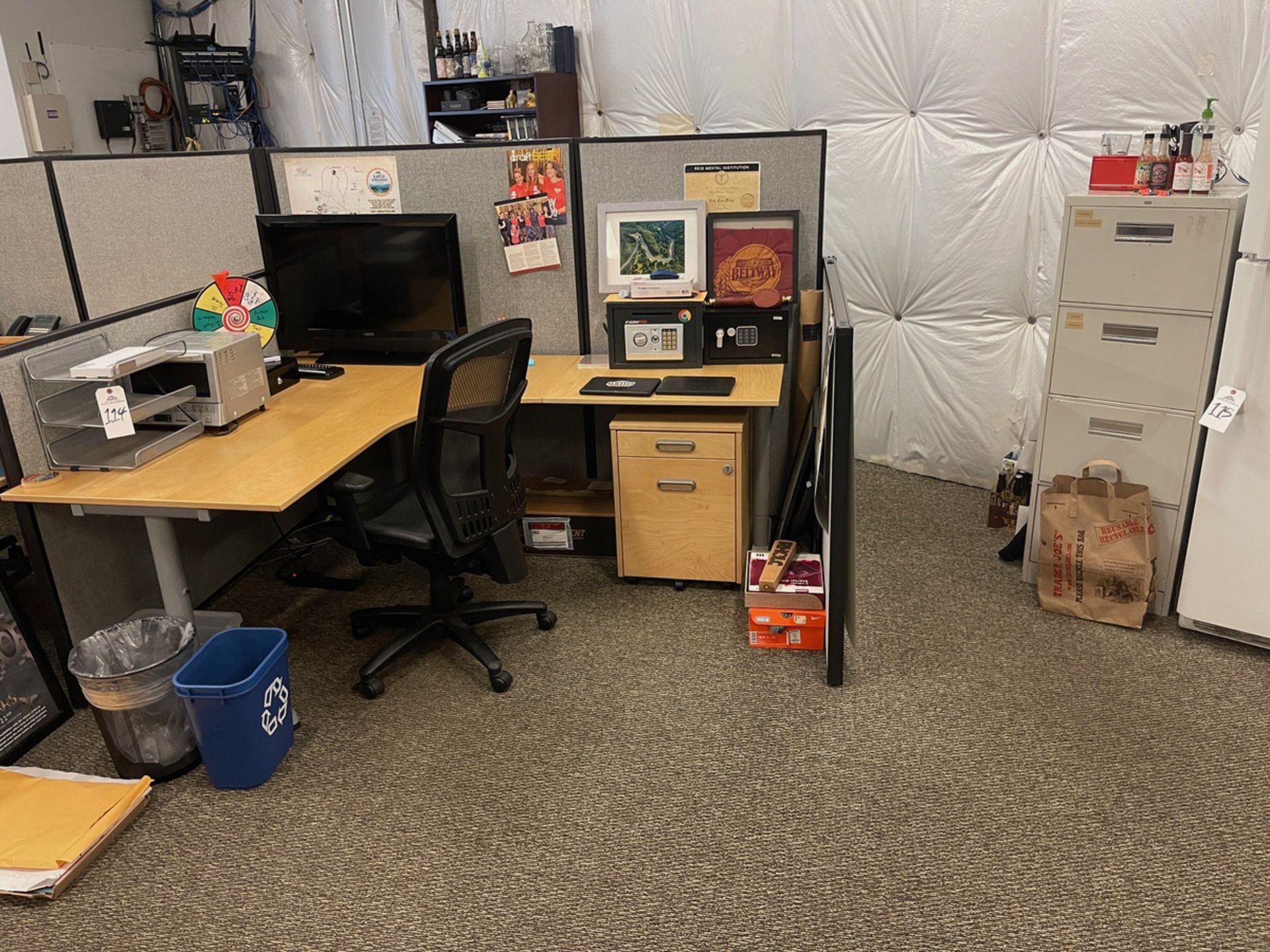 Lot of Office Furniture and Misc. Items wihin Workspace | Rig Fee $150