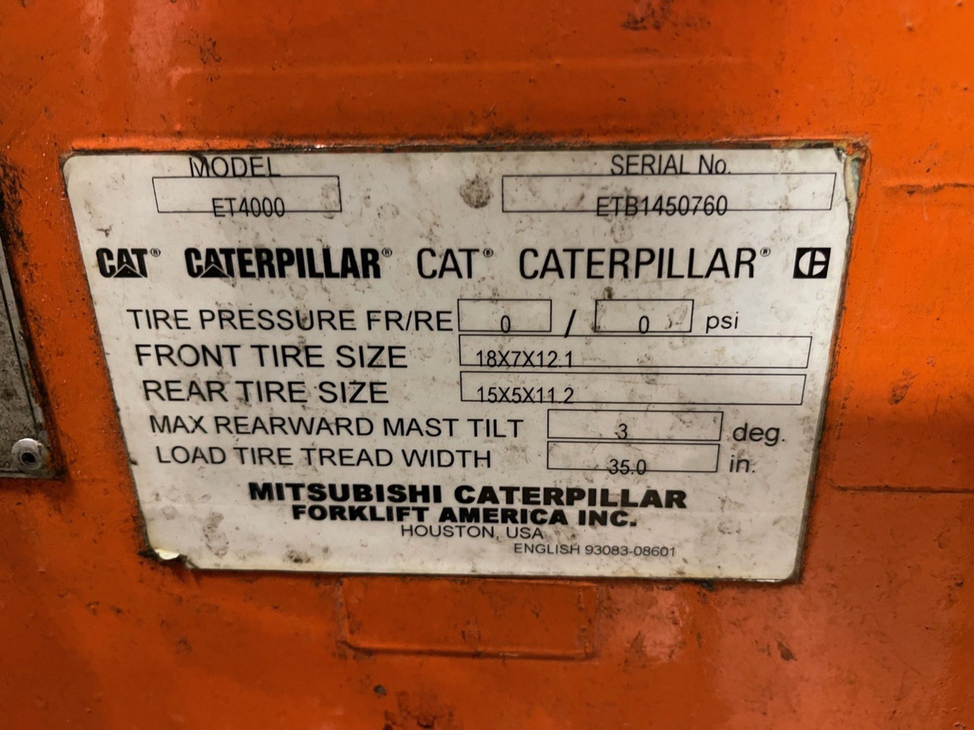 Catapillar 36V ET 4000 Lift Truck, S/N ETB1450760 | Rig Fee $150 - Image 4 of 8