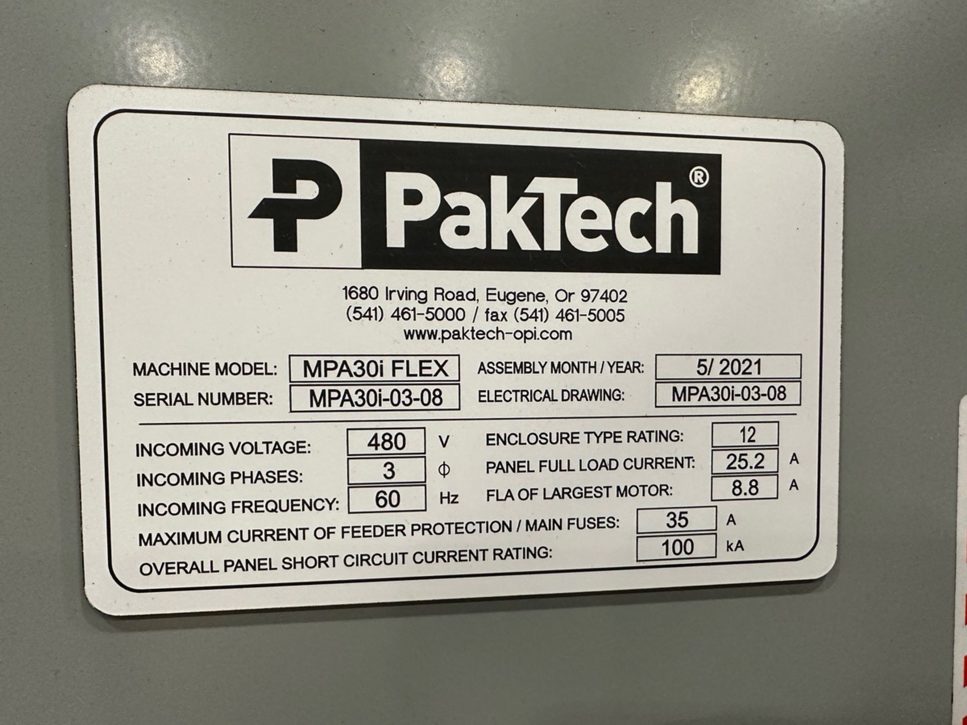 2021 PakTech MPA 30i flex Can Ring Applicator Machine, S/N MPA301-03-08 | Rig Fee $1900 - Image 10 of 11