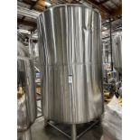 30 BBL Stainless Steel Brite Tank, Dish Bottom, Glycol Jacketed, Top Mandoor, No Fit | Rig Fee $1250