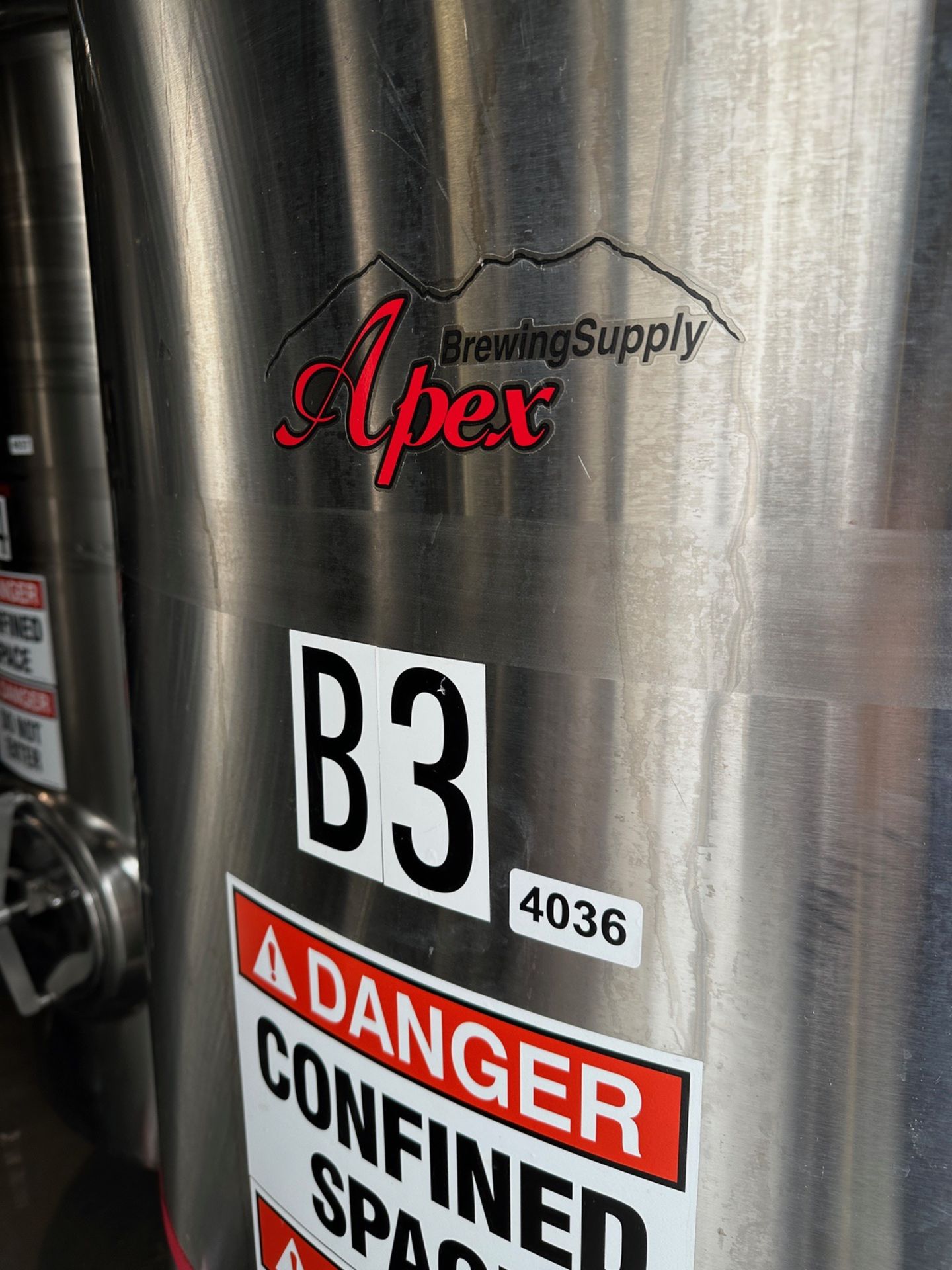 Apex Brewing Supply 15BBL Stainless Steel Brite Tank, Glycol Jacketed, Dish Bottom, | Rig Fee $900 - Image 2 of 2