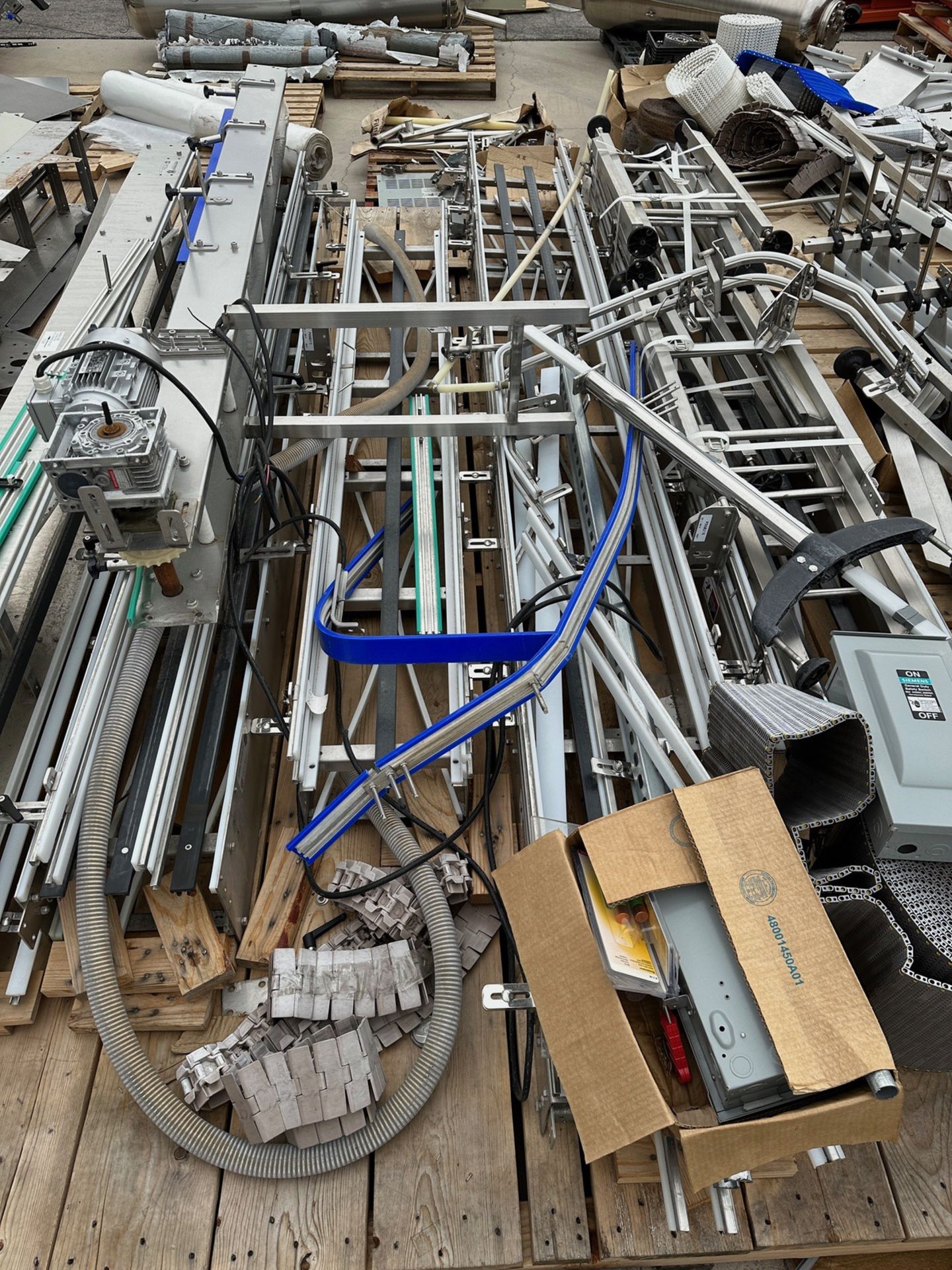 Lot of Large Pallet of Conveyor Frames, Stands, Belts, Misc. | Rig Fee $75 - Image 3 of 6