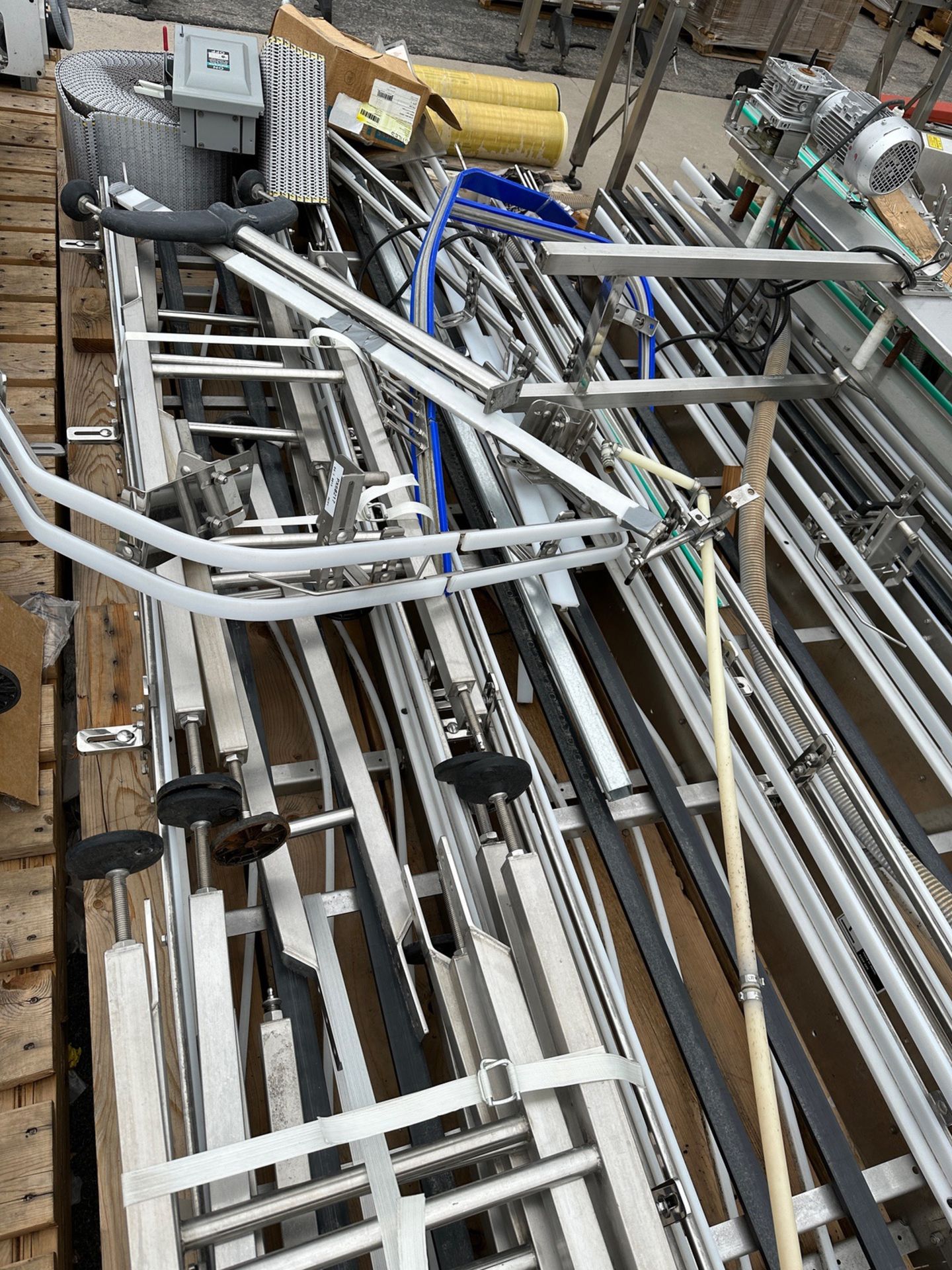 Lot of Large Pallet of Conveyor Frames, Stands, Belts, Misc. | Rig Fee $75 - Image 2 of 6