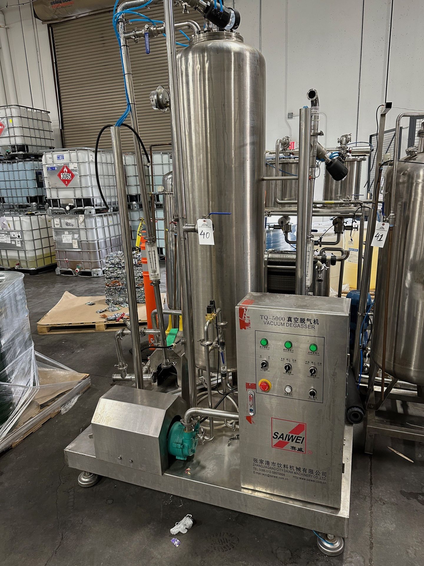 Saiwei Brew Bev TQ-5000 Vacuum Degasser, S/N SW2021-1-5, WPC Asset 2130 | Rig Fee $500 - Image 5 of 5