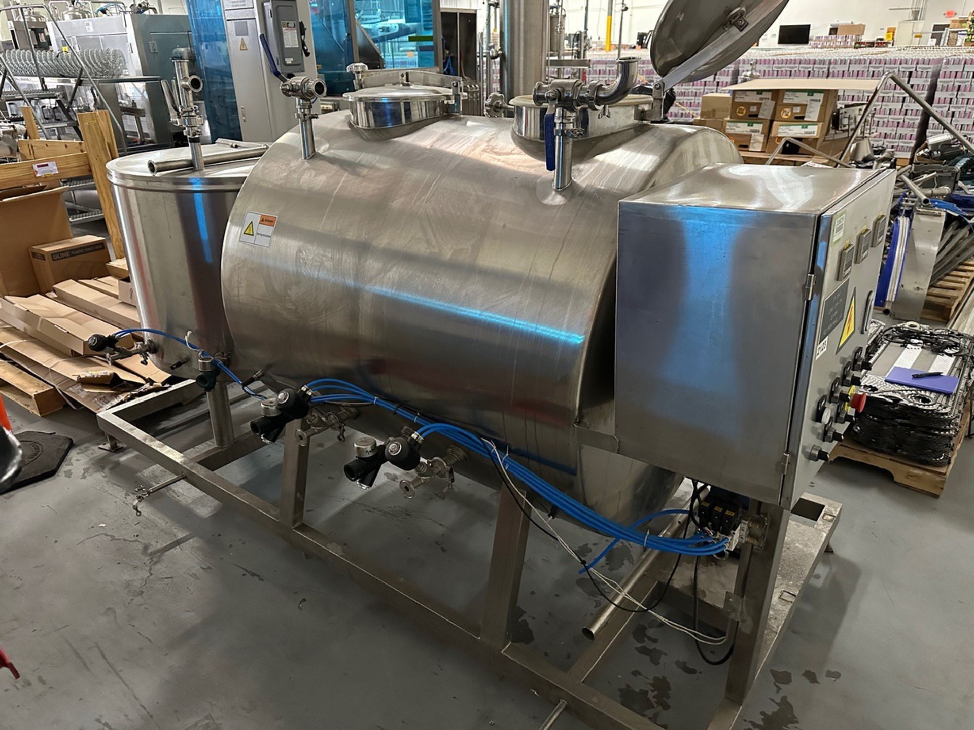 Absolute Unit 2 Tank Stainless Steel CIP Skid, S/N 00191206-17 - Approx 9' x 4' Foot | Rig Fee $1200 - Image 3 of 9