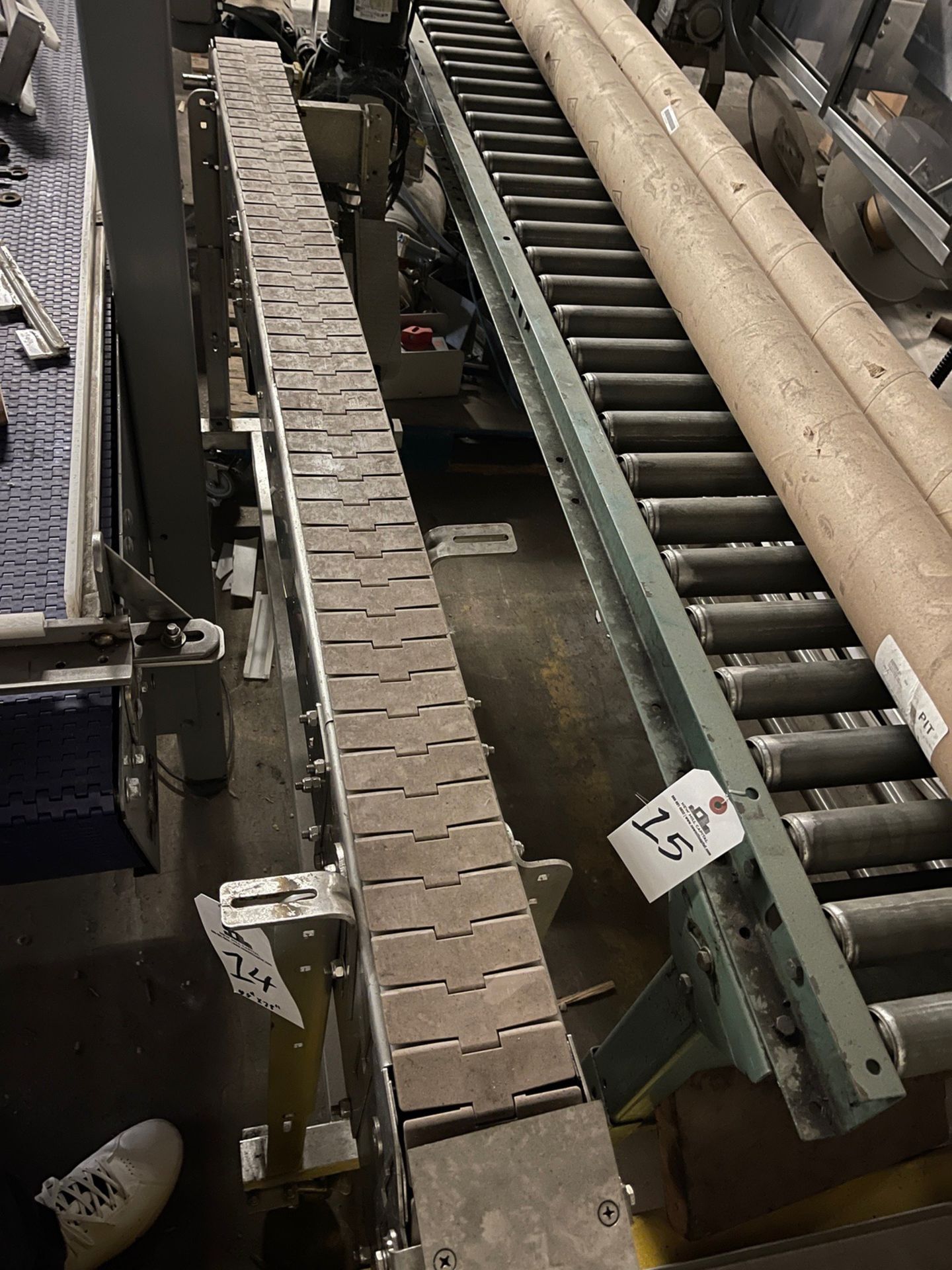 Interlocking Plastic Belt Conveyor, Approx. 4.5" x 78" (Site Tag: 14) | Rig Fee $200