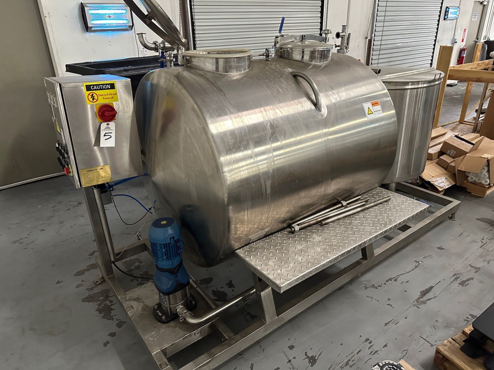 Absolute Unit 2 Tank Stainless Steel CIP Skid, S/N 00191206-17 - Approx 9' x 4' Foot | Rig Fee $1200