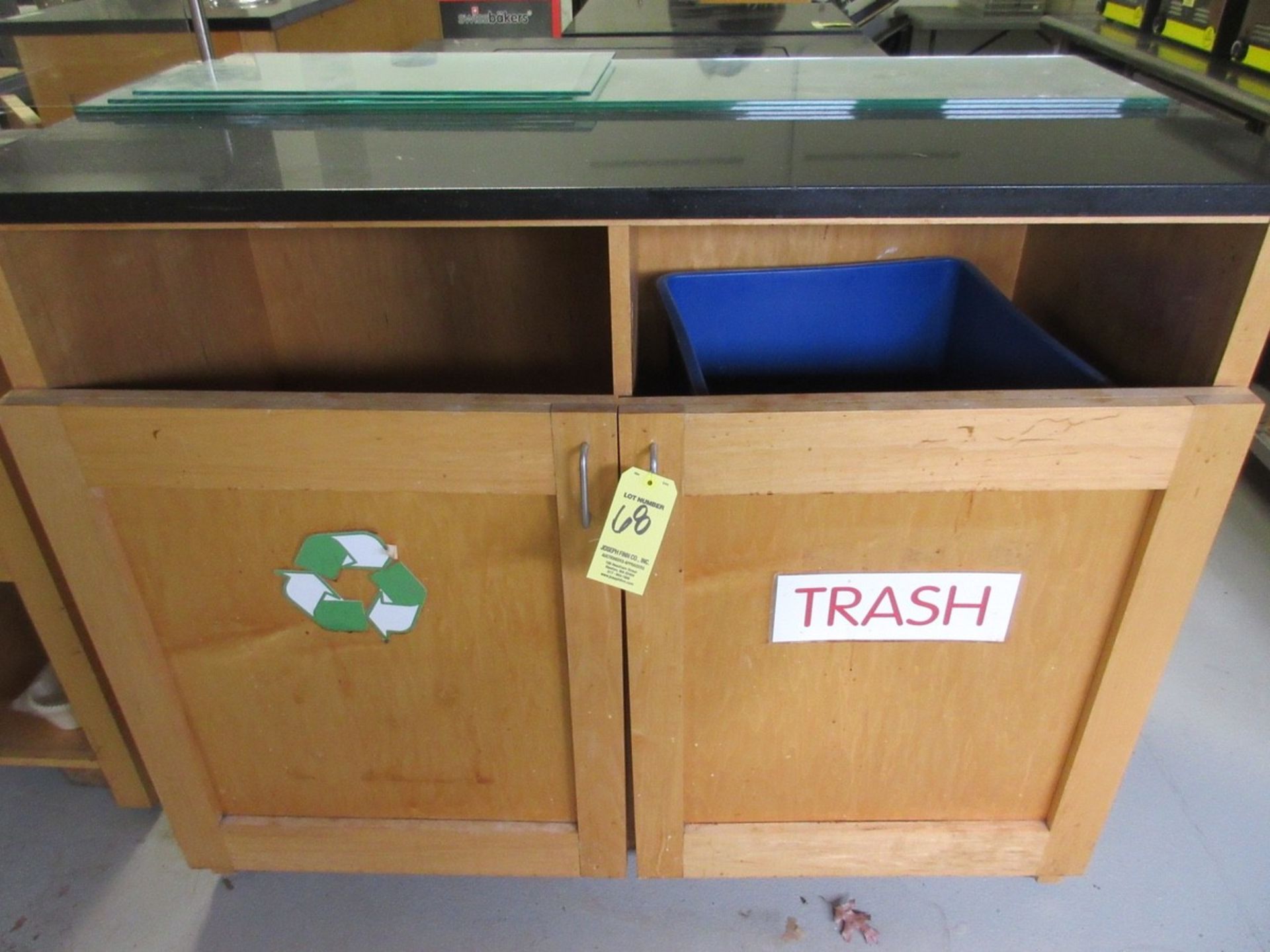(1) Station Trash Receptacle Counter 53"" x 26"" x 43"" H