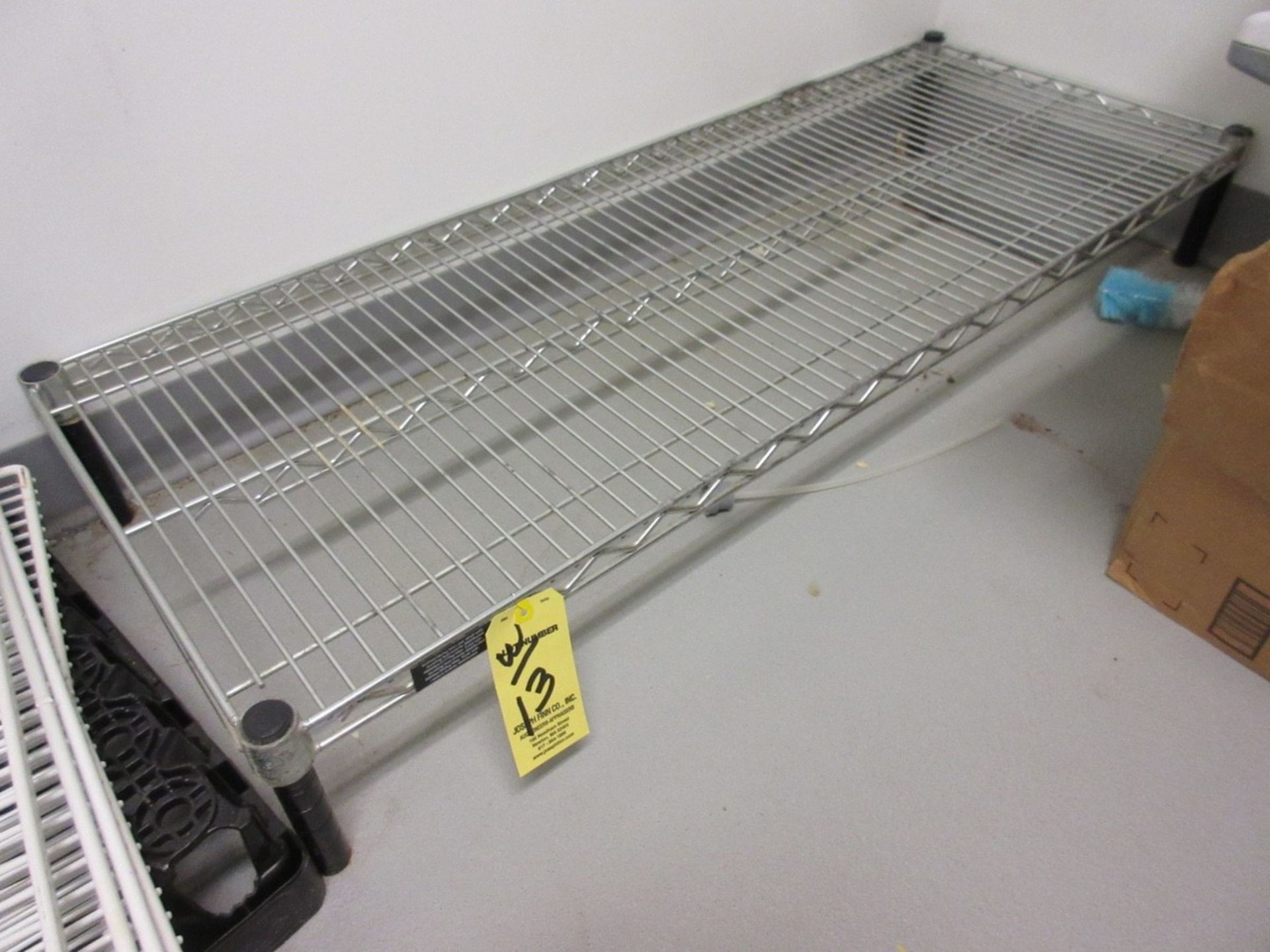 LOT (2) 5-Shelf Port. Wire Chrome Bakers Racks, 4' x 18" x 76" H, w/ (2) Wire Chrome Floor Racks, & - Image 3 of 4