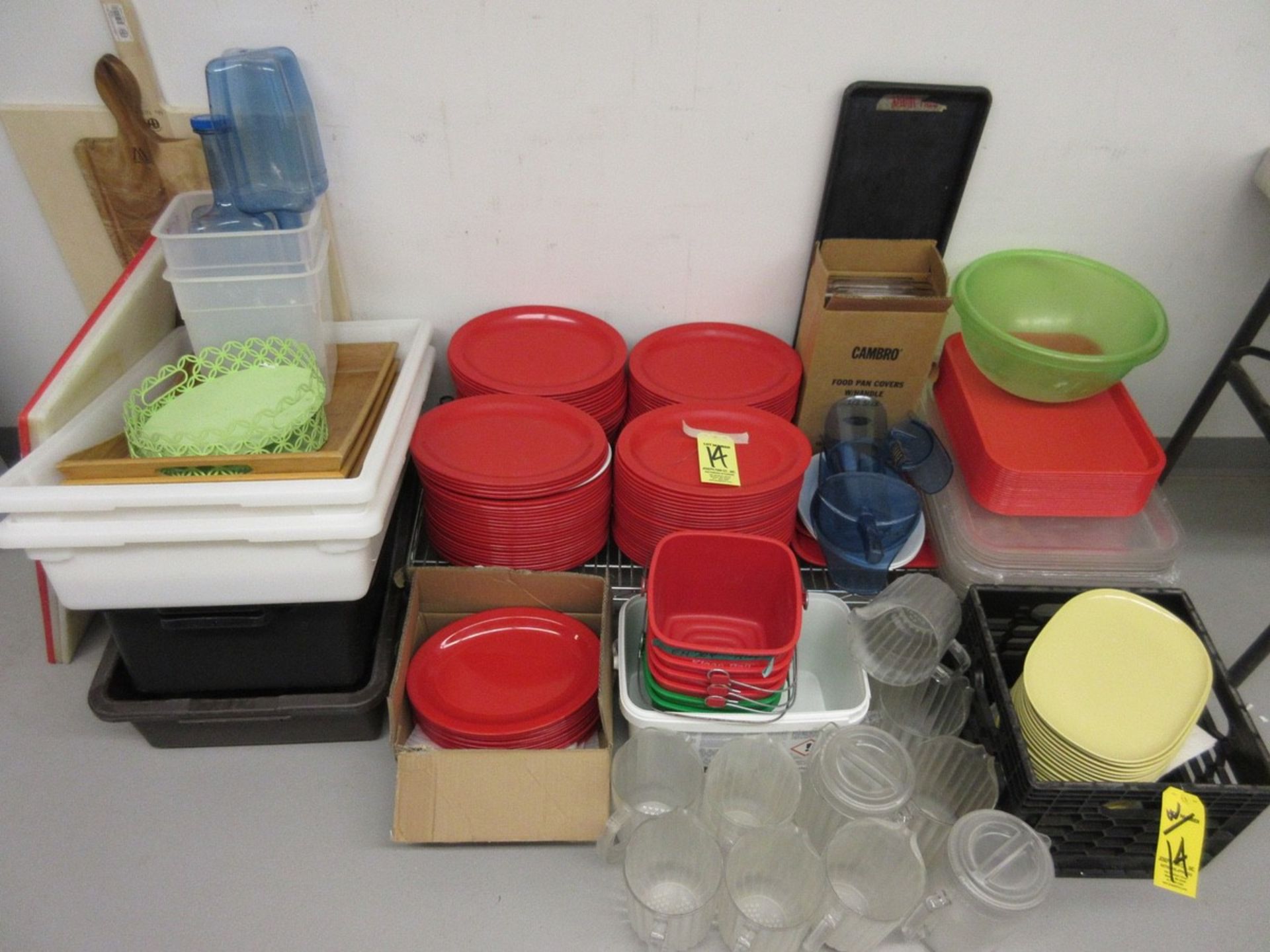LOT Asst. Plastic Plates, Trays, Water Pitchers