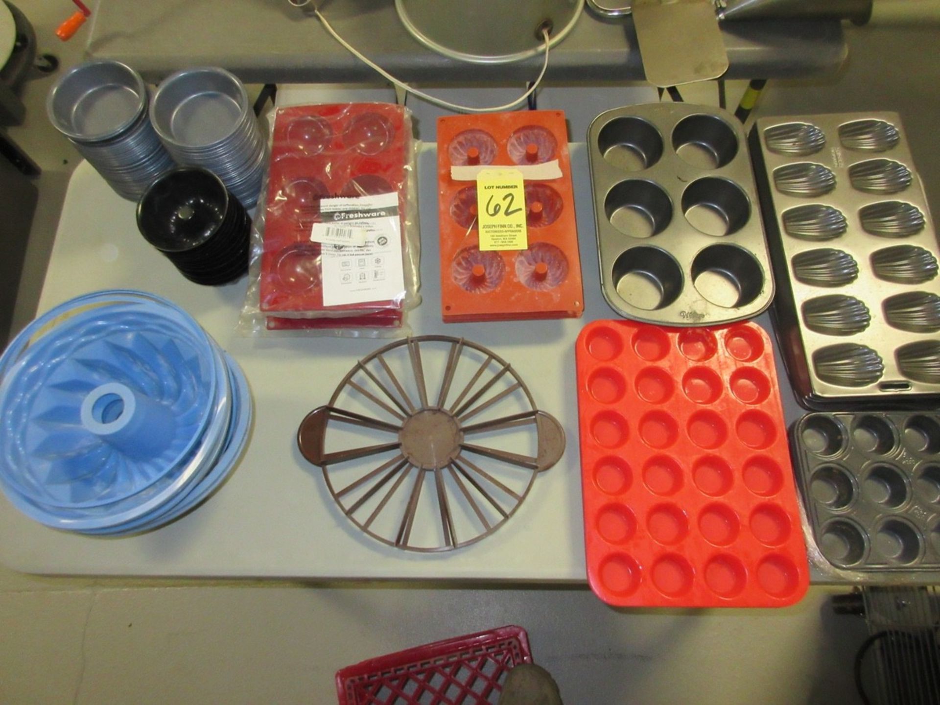 LOT Asst. Muffin Pans, Molds, Pans on Table