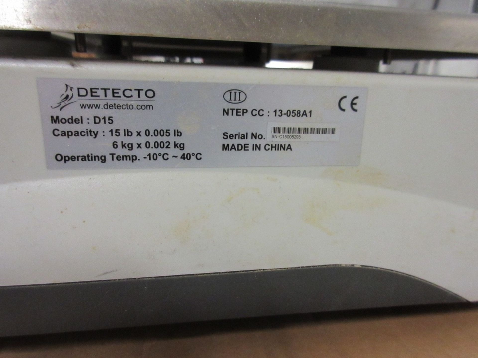 (1) Detco D15 15 Lb. Digital Bench Scale - Image 3 of 3