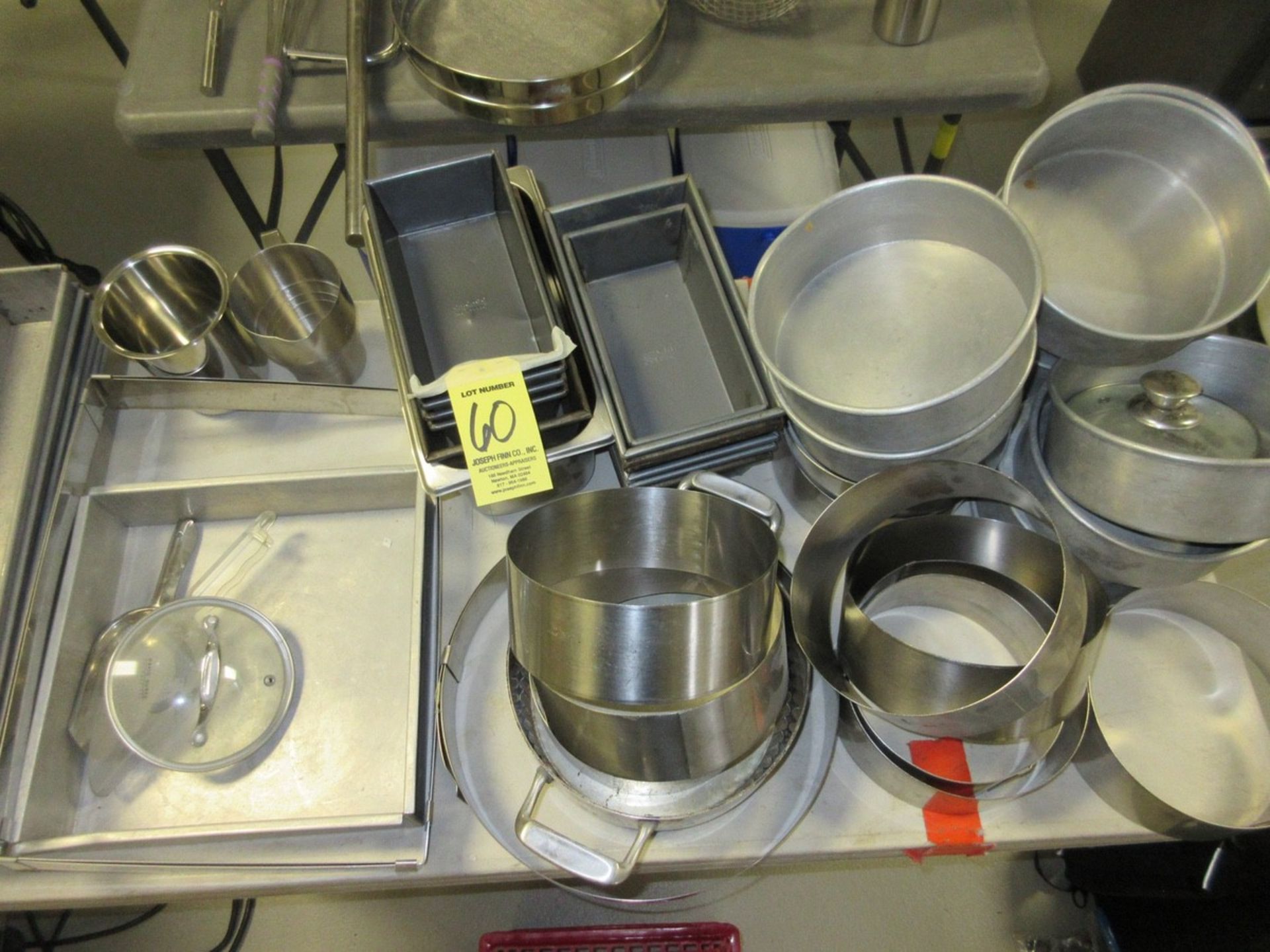 LOT Asst. Baking Pans, Round Molds on Table