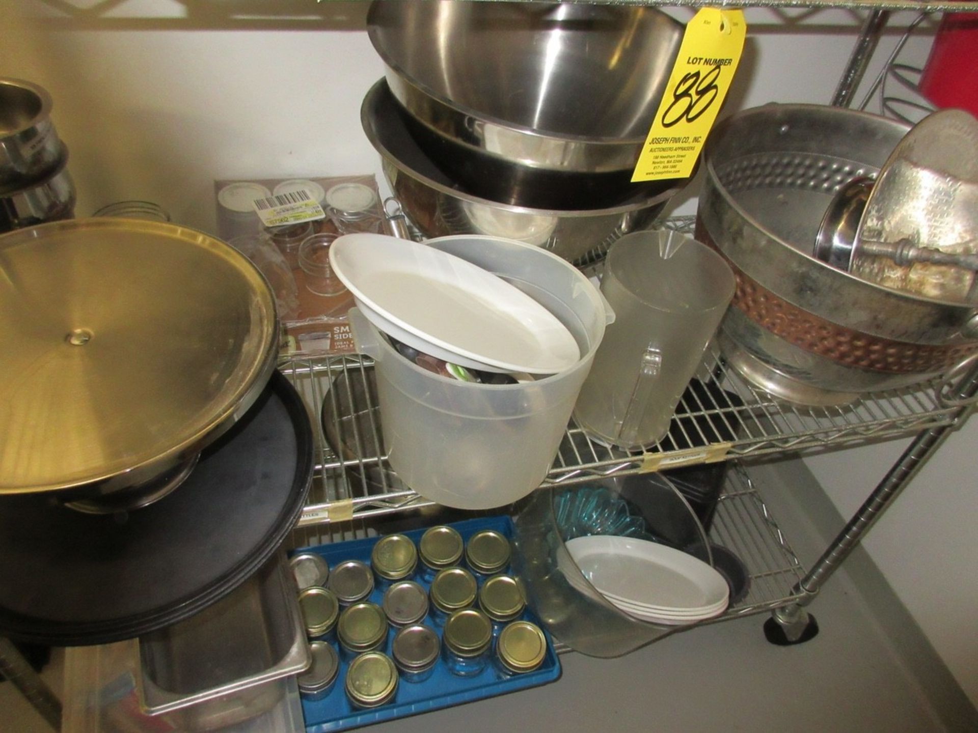 LOT Contents of Room Including Port. Wire Chrome Bakers Rack, Cake Plate, Pastry Dish, Pitchers, Bow - Image 7 of 7