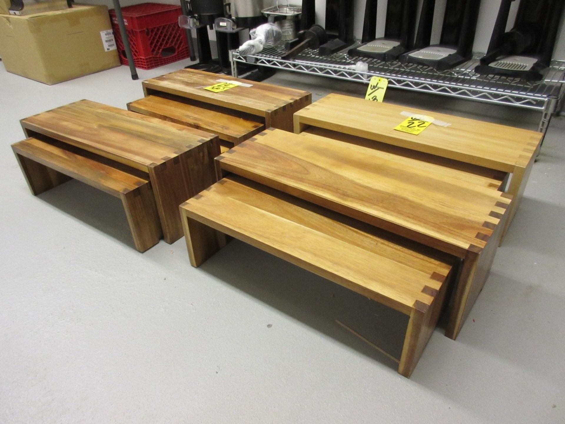 LOT Asst. Multi Height Wood Display Shelves - Image 2 of 2