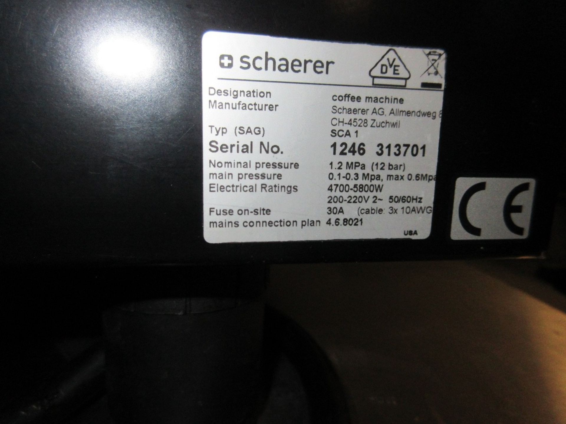 (1) Schaerer Type SAG Coffee Art Plus Machine - Image 2 of 2