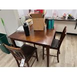 Lot of Wooden Table with Contents and (3) Stools (Approx. 42"" x 42"") | Rig Fee $100