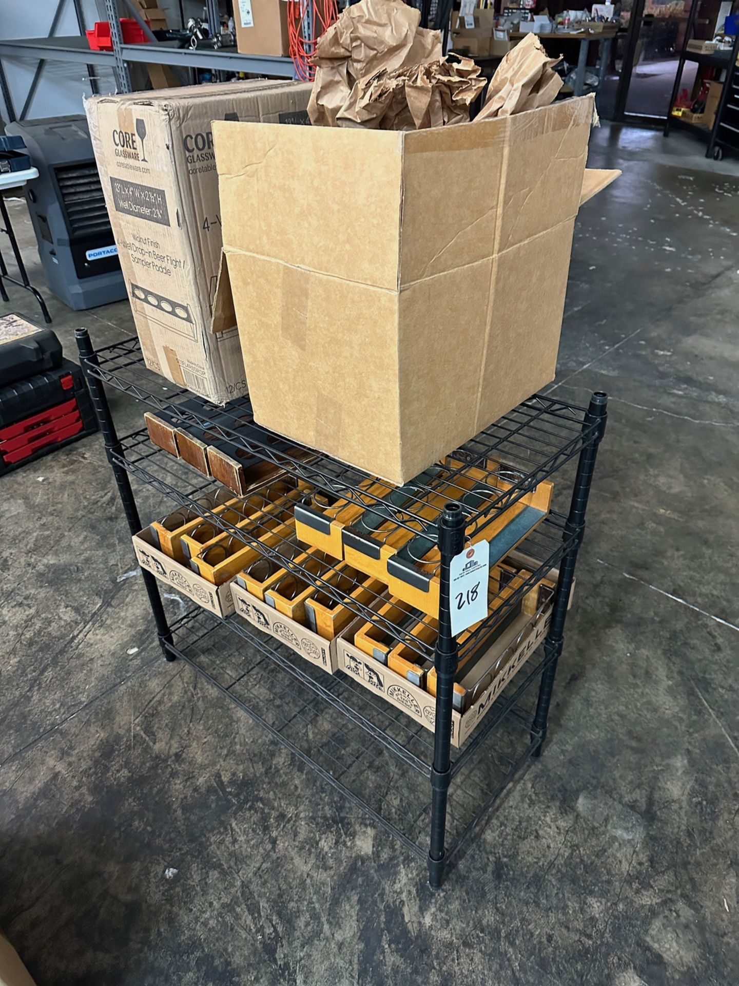 Lot of Wire Shelving Unit with Tasting Trays (Approx. 16"" x 3') | Rig Fee $35