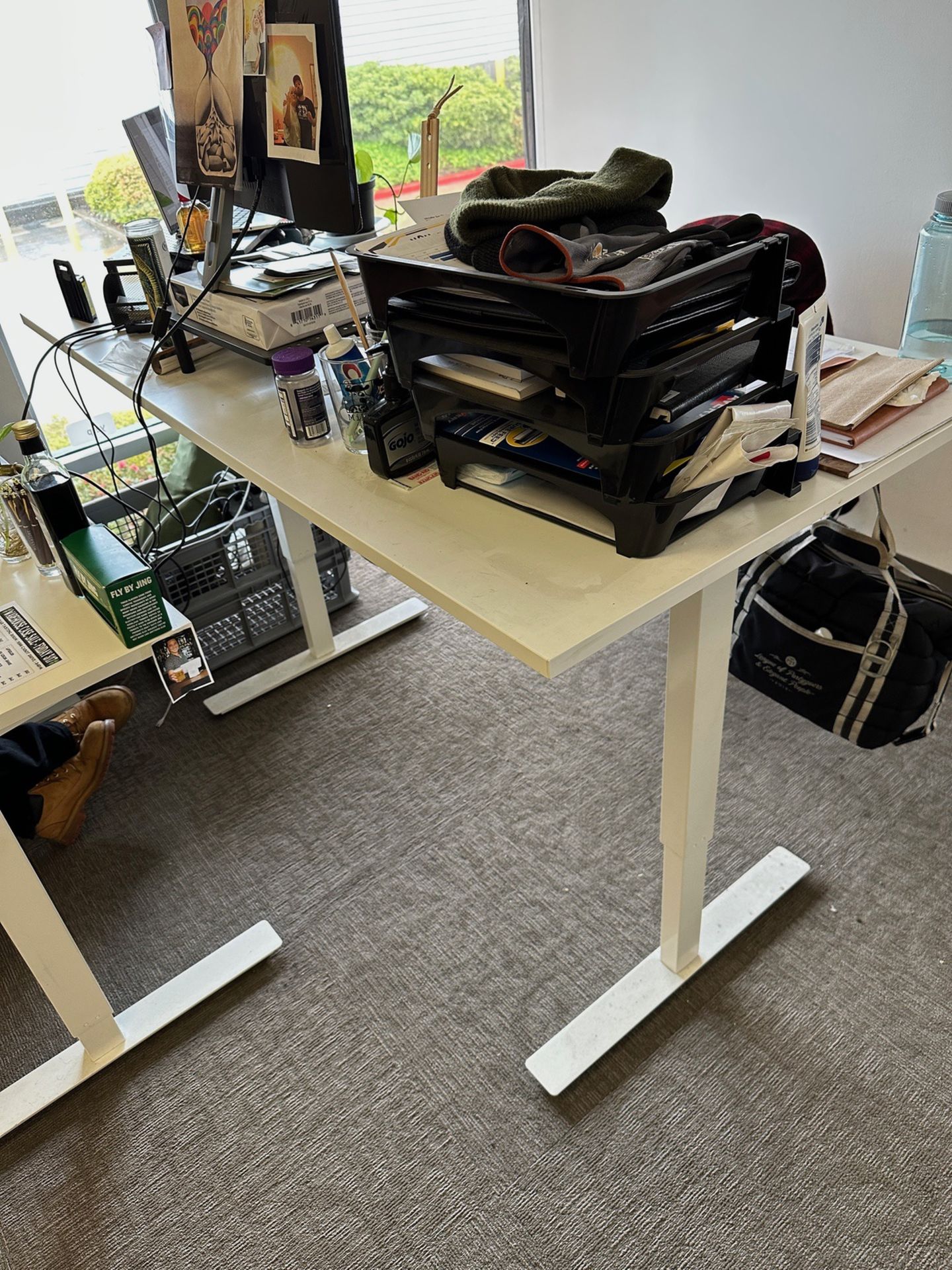 Lot of Storage Cabinet and (2) 28"" x 42"" Adjustable Height Desks (No Contents) (W | Rig Fee $125 - Image 4 of 4