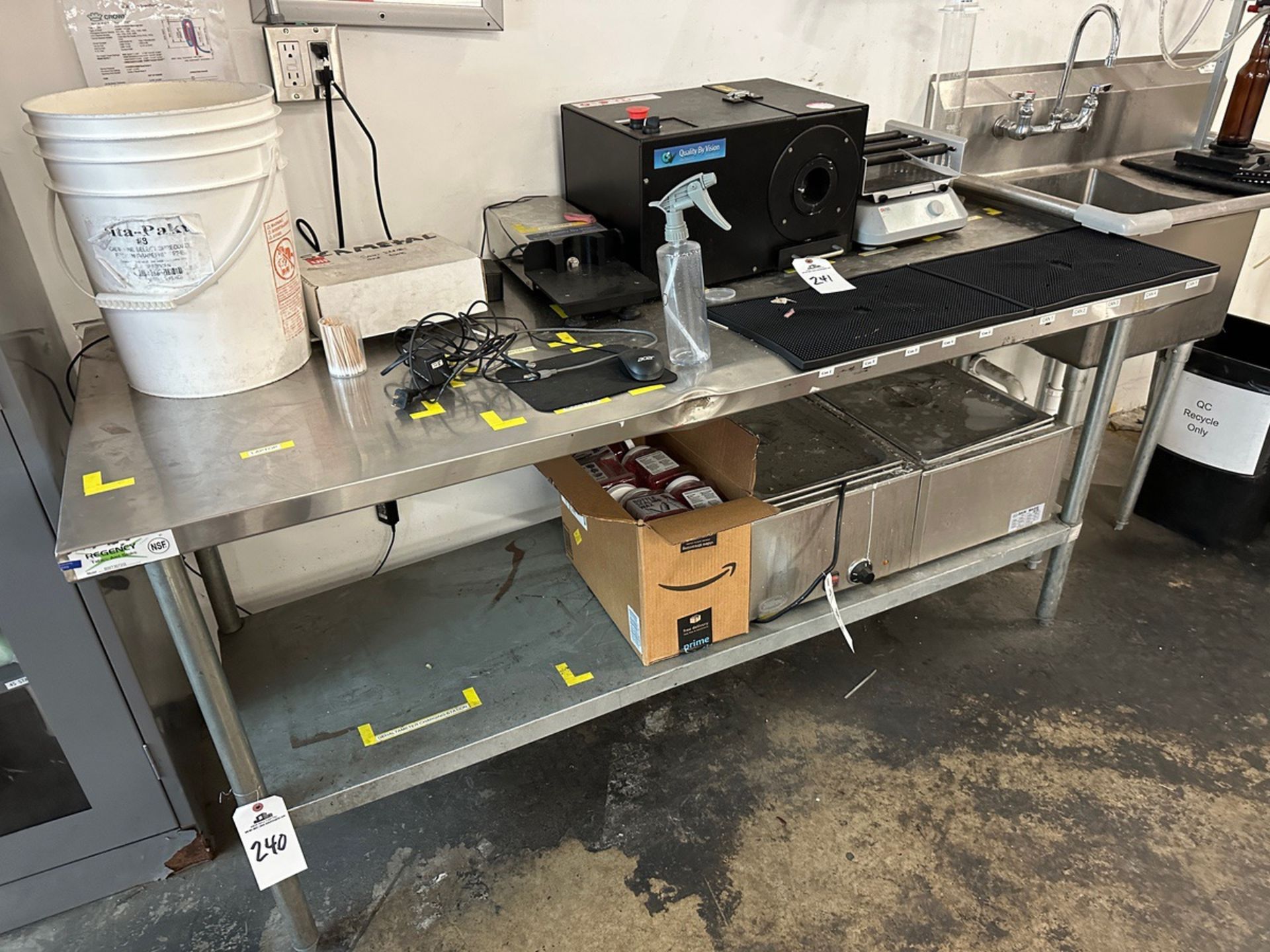 Stainless Steel Table with Shelf (No Contents)(Approx. 30"" x 6') | Rig Fee $50