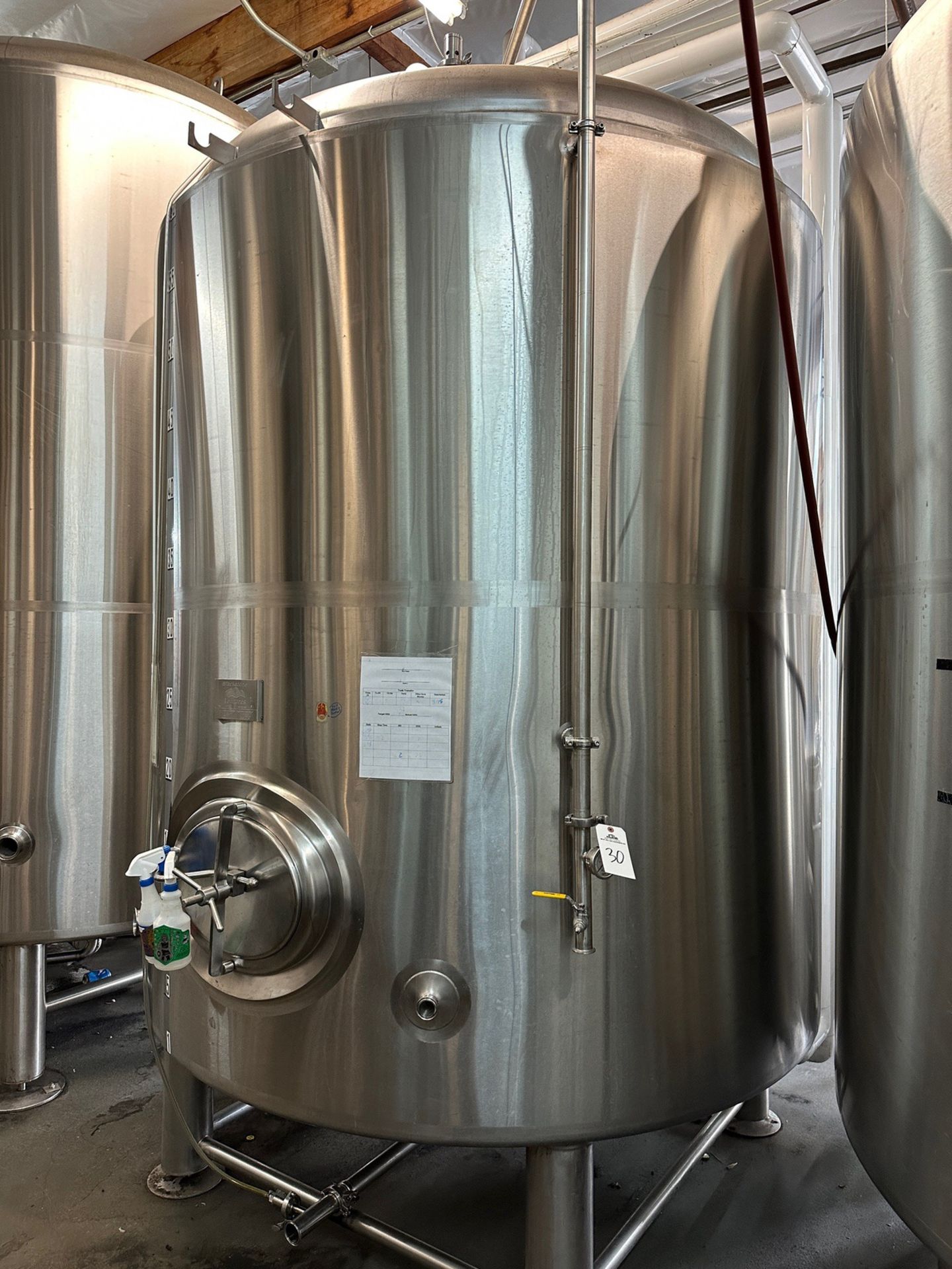 60 BBL Blackstone Stainless Steel Brite Tank - Dish Bottom, Glycol Jacketed, Mandoo | Rig Fee $1500