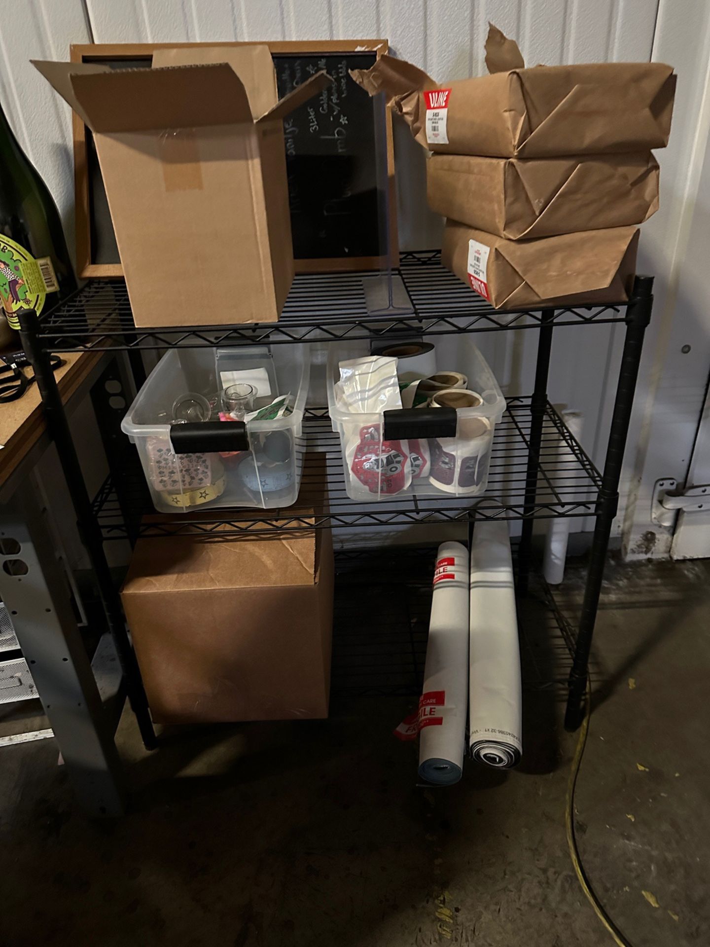 Lot of Office Area Furniture - 28" x 42" Adjustable Desk, 18" x 3' Wire Shelving Un | Rig Fee $125 - Image 3 of 4