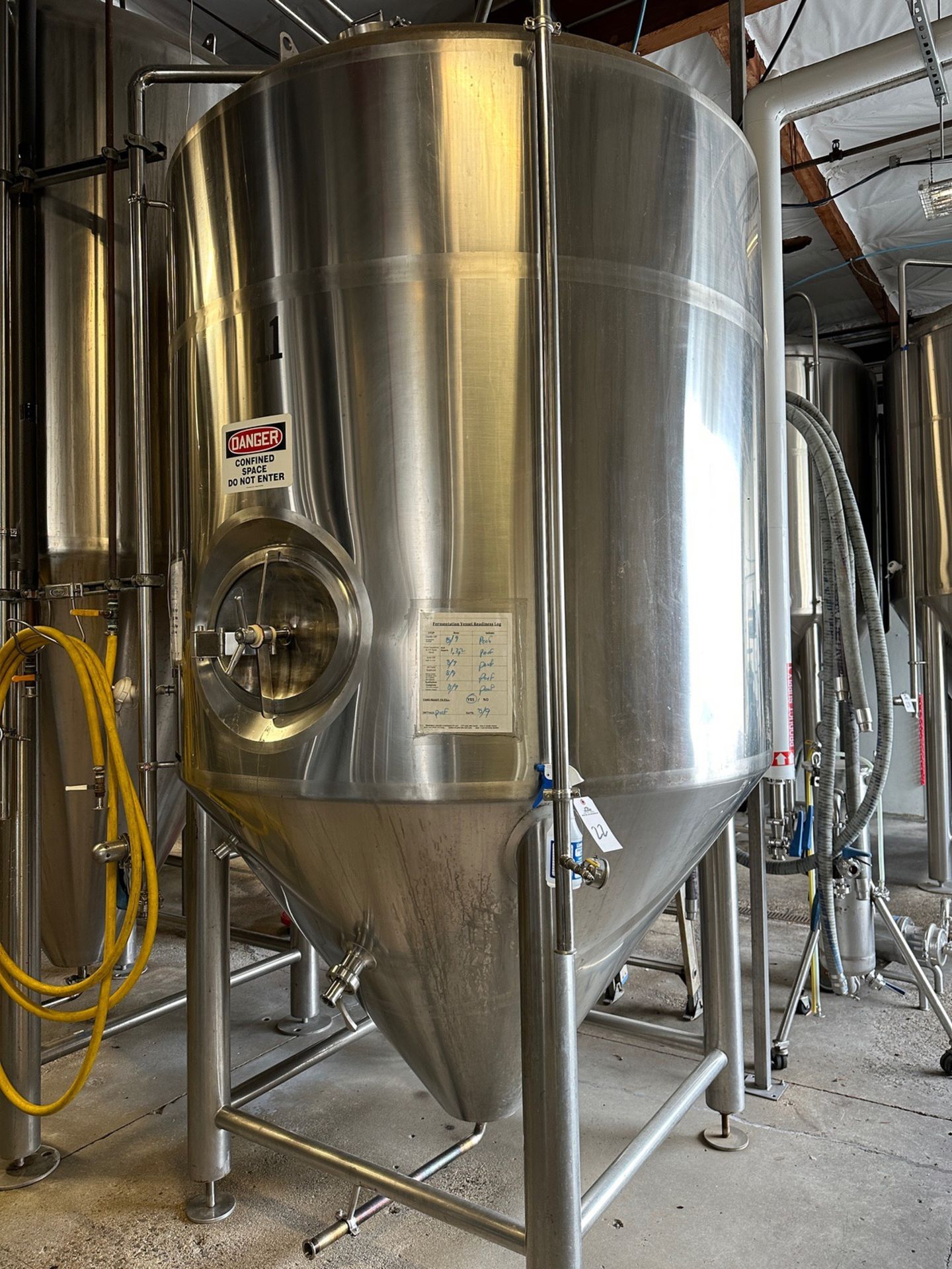 30 BBL Silver State Stainless Steel Fermenter - Cone Bottom, Glycol Jacketed, Mando | Rig Fee $1000