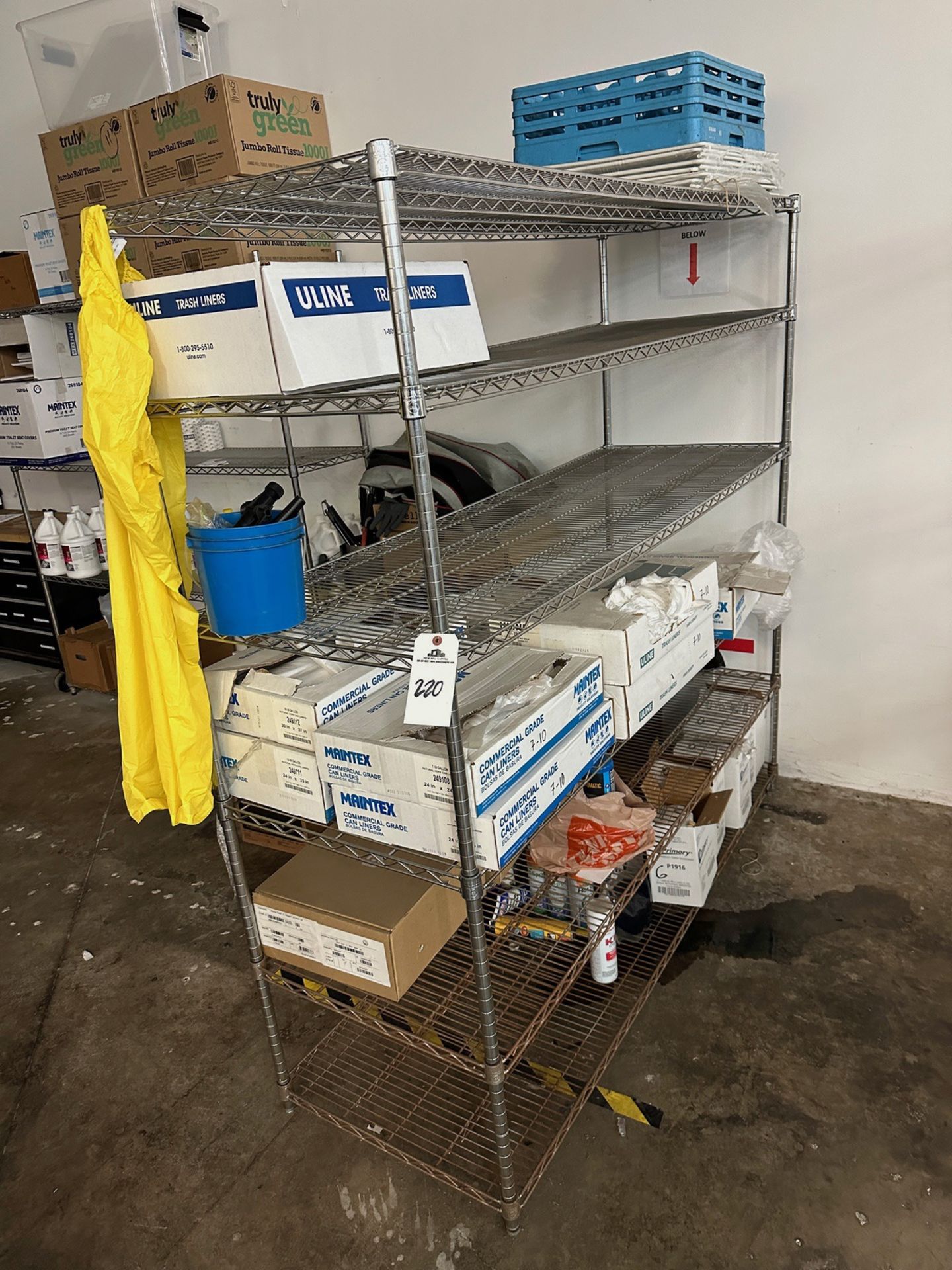 Lot of Wire Shelving Unit with Contents (Approx. 2' x 6') | Rig Fee $100