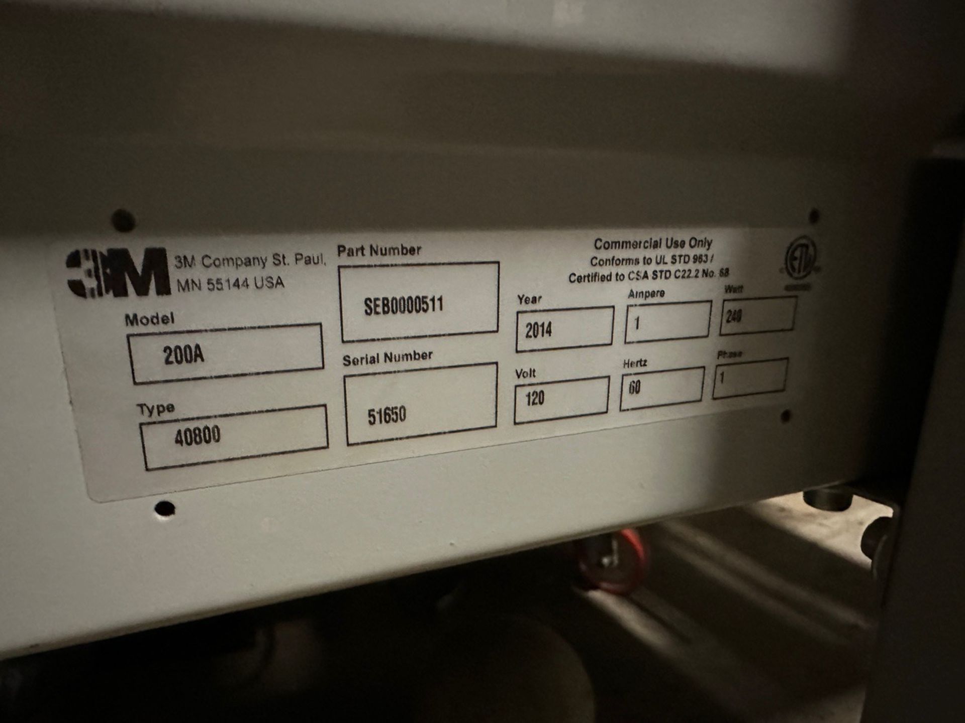 3M 200A Case Sealer, S/N 51650 | Rig Fee $100 - Image 2 of 3